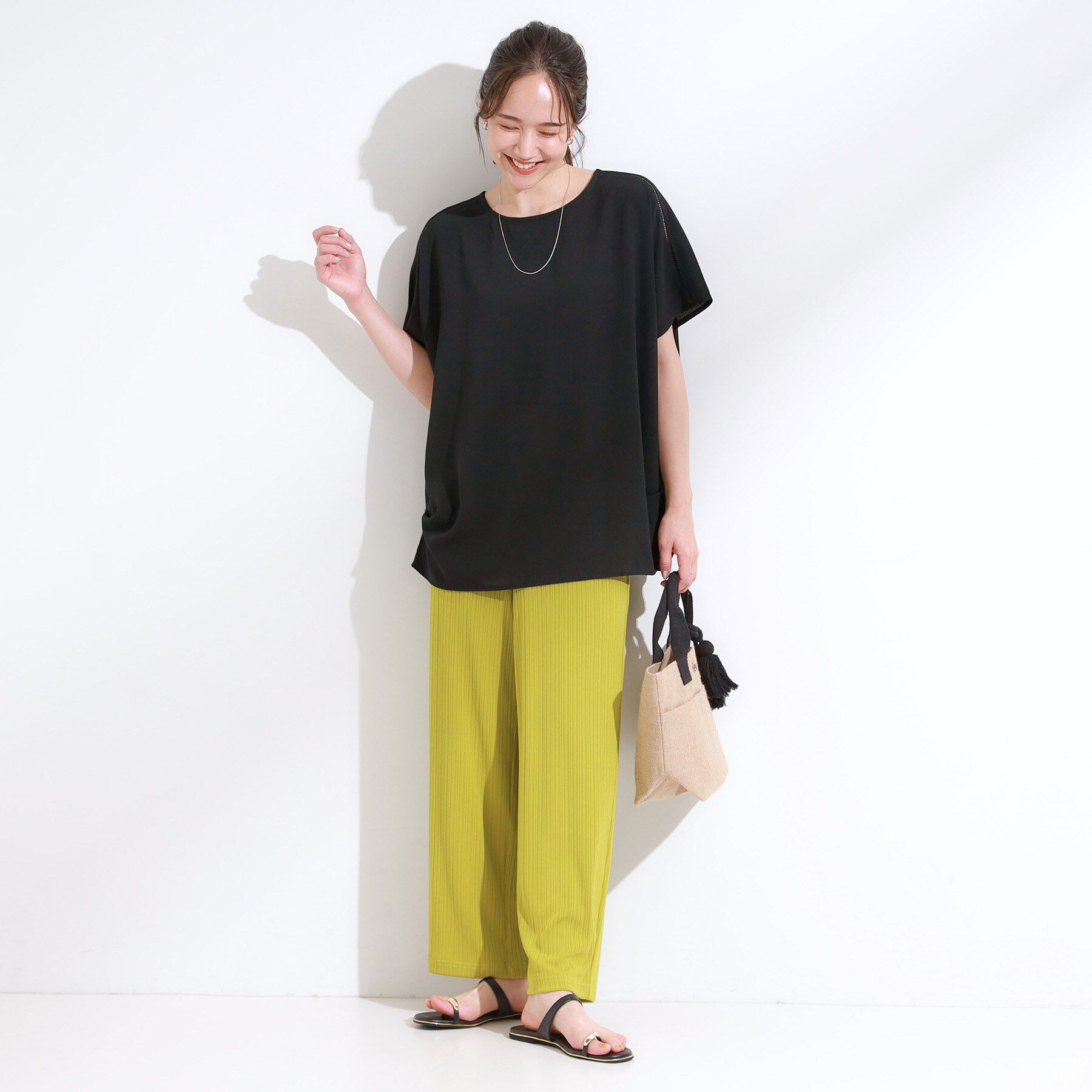 SHOO･LA･RUE「【S-LL/ひんやり/洗濯後しわになりにくい】インせず決まる はしごレースドルマンブラウス」|シャツ・ブラウス|