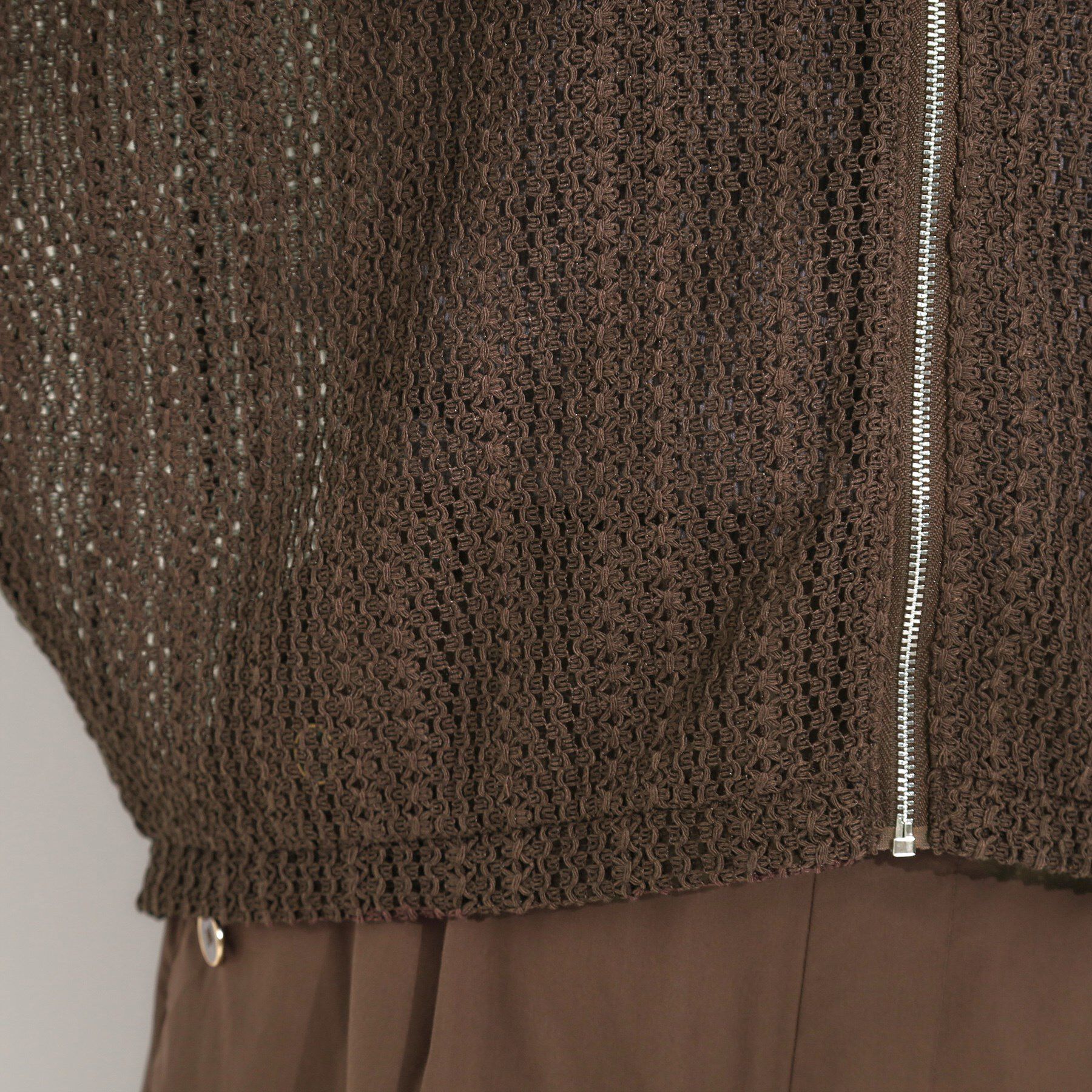 SHOO･LA･RUE「【洗える/S-LL】季節の変わり目に 透かし柄が涼やか ジップブルゾン」|ブルゾン・スタジャン|