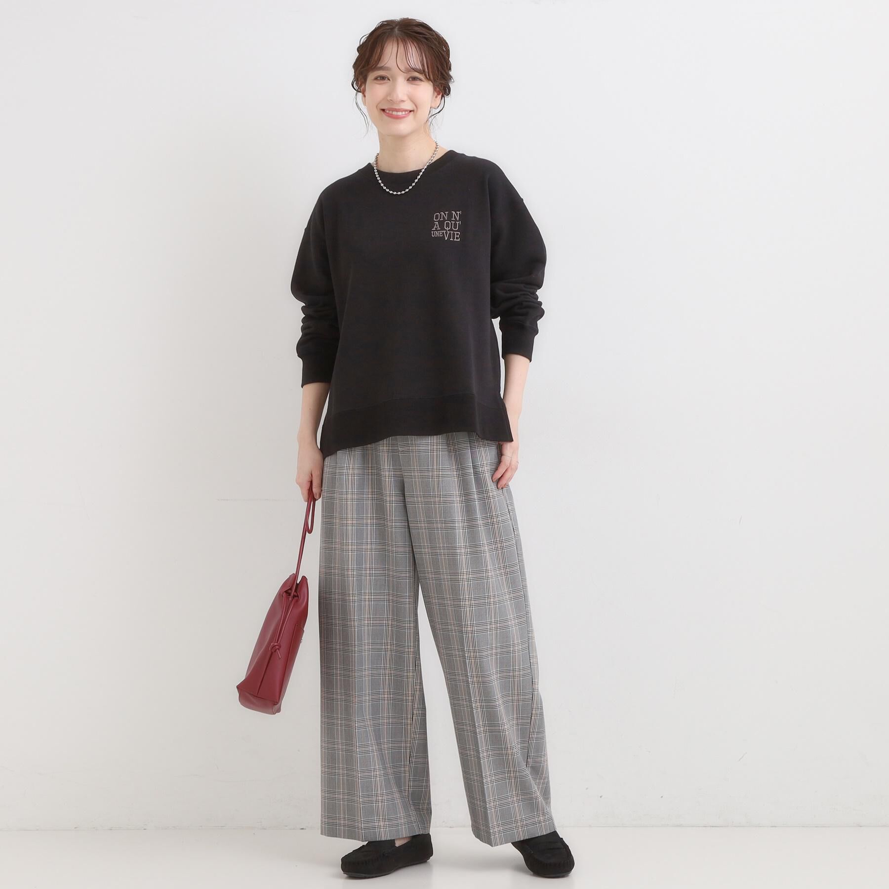 SHOO･LA･RUE「【洗濯機可/S-LL】すっきり上品きれい見え タックワイドパンツ」|その他|