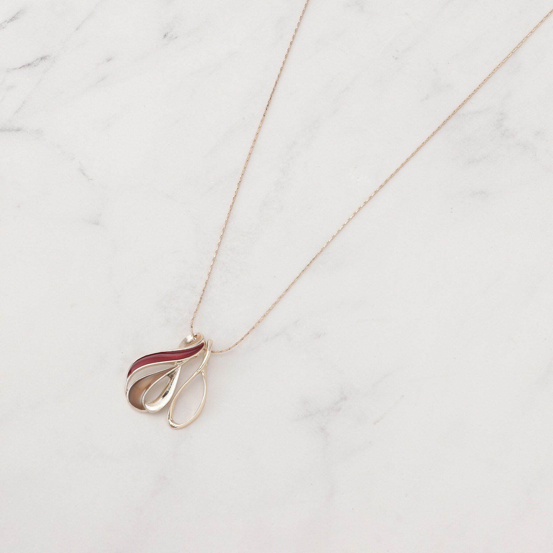 SHOO･LA･RUE「エポドロップダブルネックレス」|ネックレス|レッド(062)