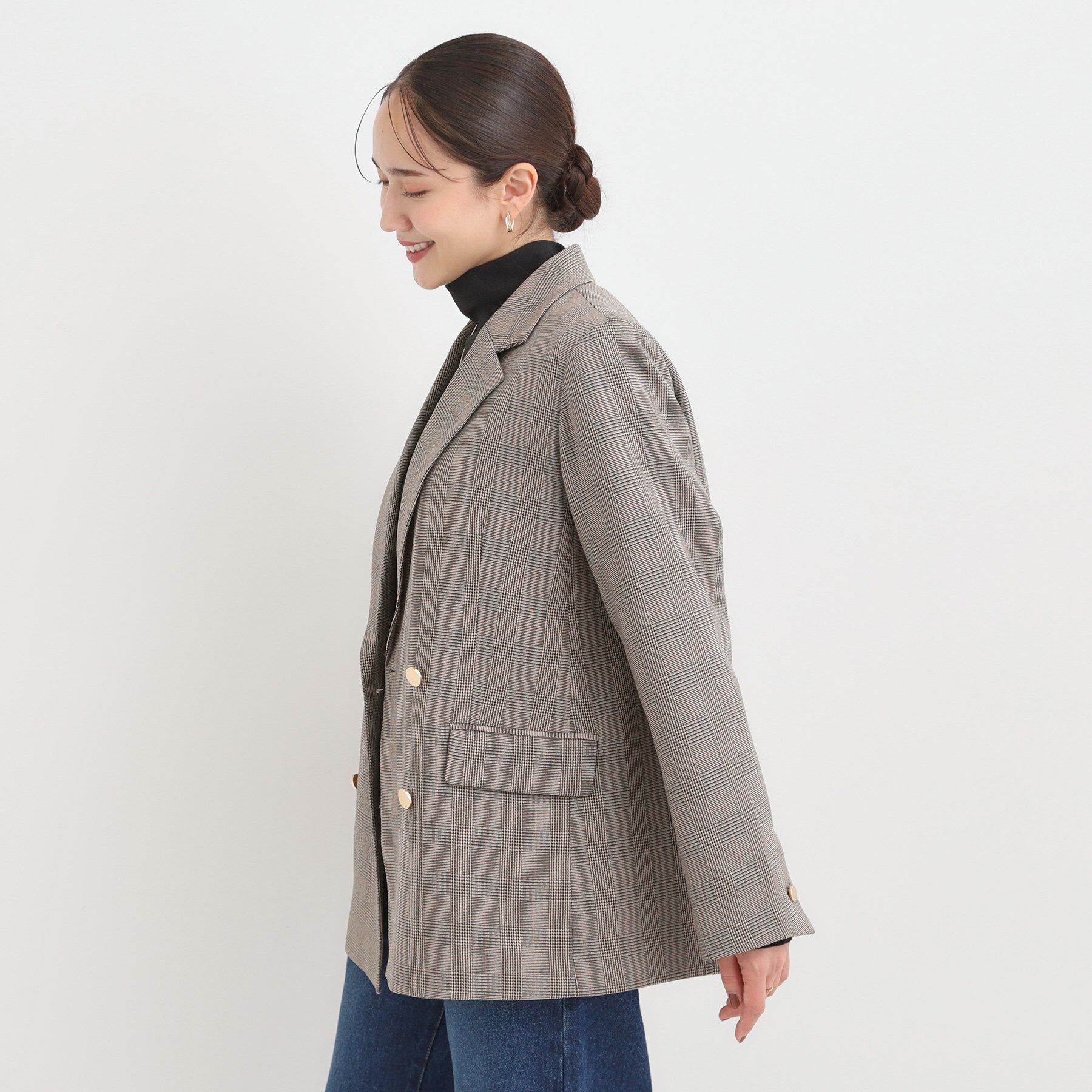 SHOO･LA･RUE「【洗える/S-LL/セットアップ可】カジュアルからきれいめまで ダブルジャケット」|テーラードジャケット|