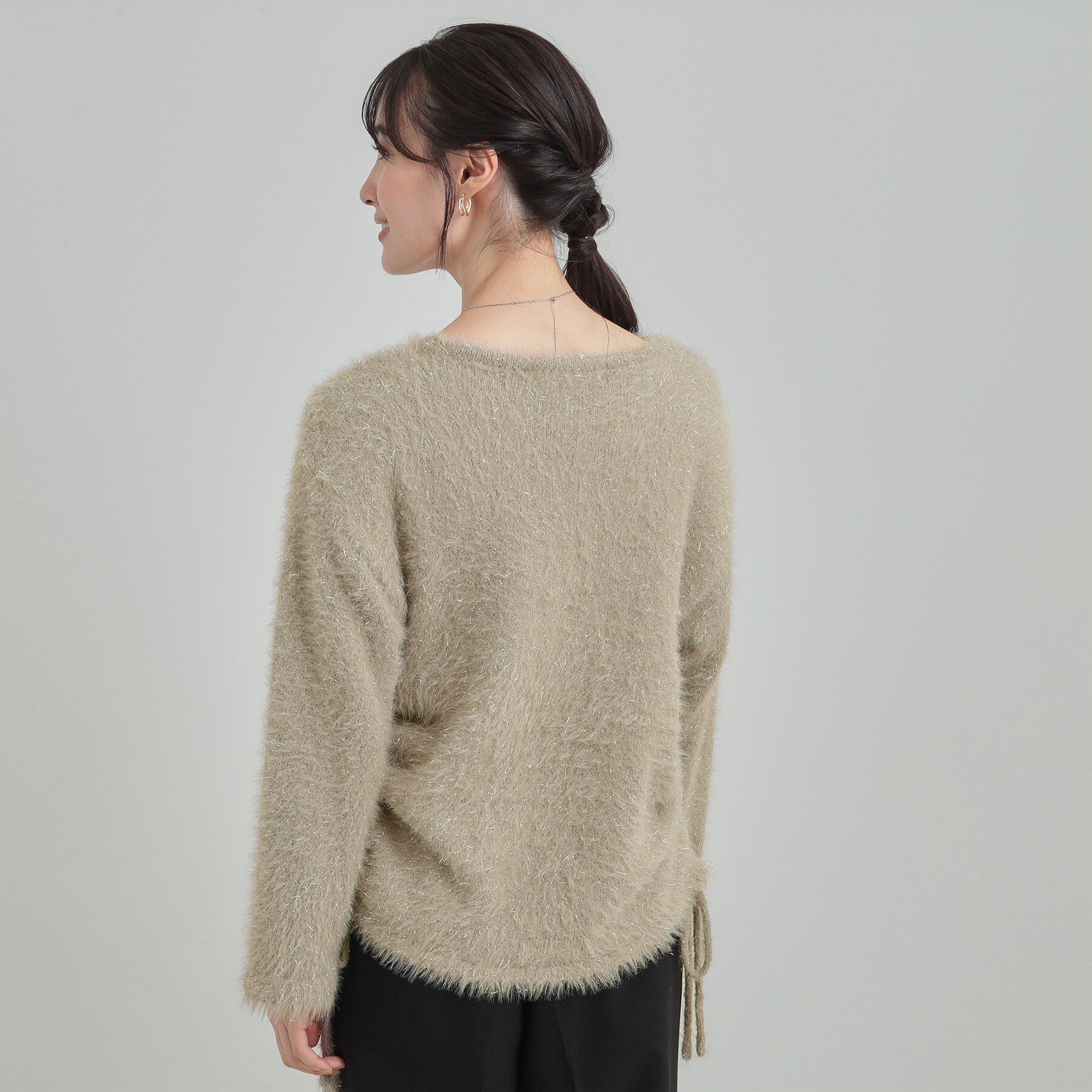 SHOO･LA･RUE「キラふわ ラメフェザー ドロストニット」|ニット・セーター|