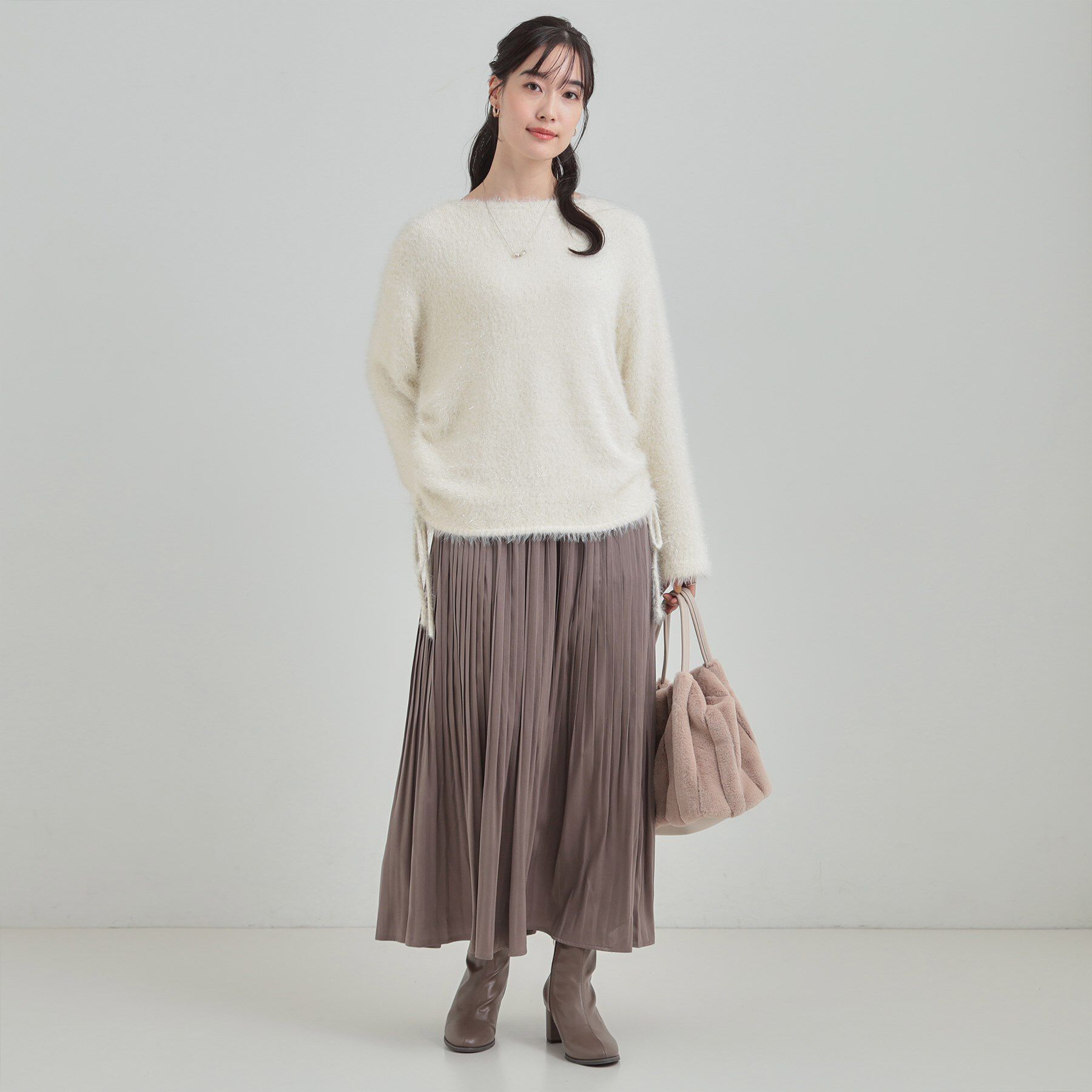 SHOO･LA･RUE「キラふわ ラメフェザー ドロストニット」|ニット・セーター|