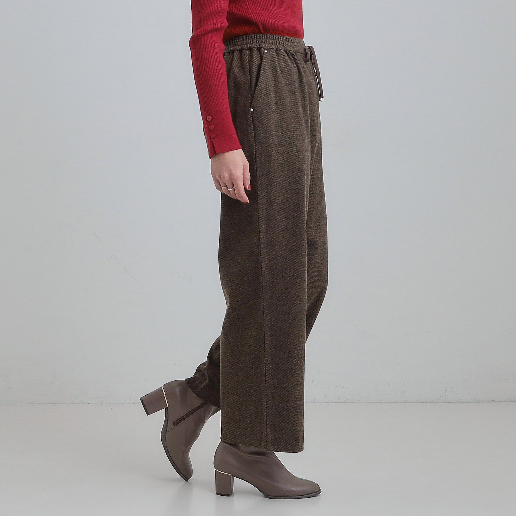 SHOO･LA･RUE「【洗濯機可/S-LL/あったか】ラフ過ぎない 大人のイージーワイドパンツ」|その他|