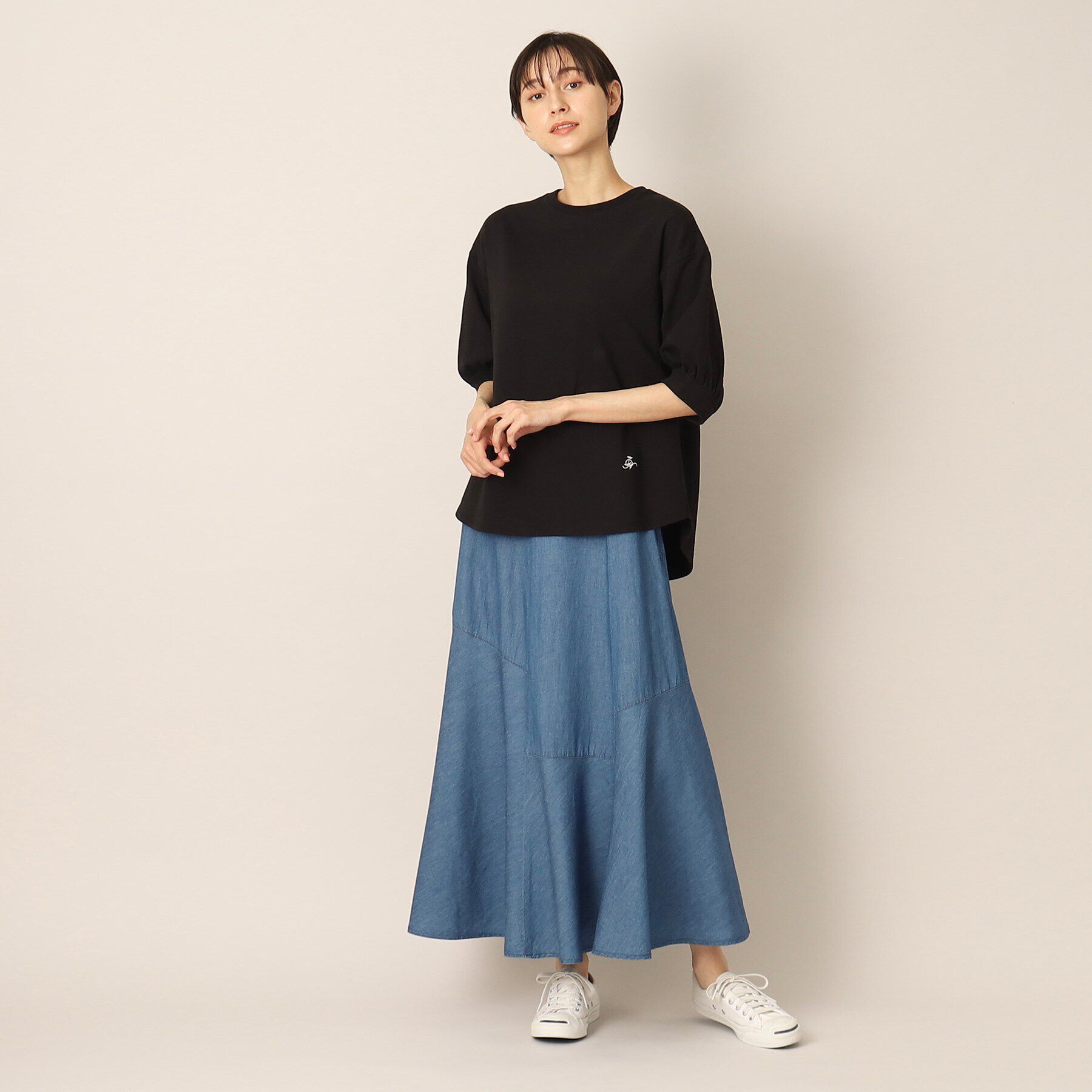 Dessin「綿麻デニム切替スカート」|スカート|