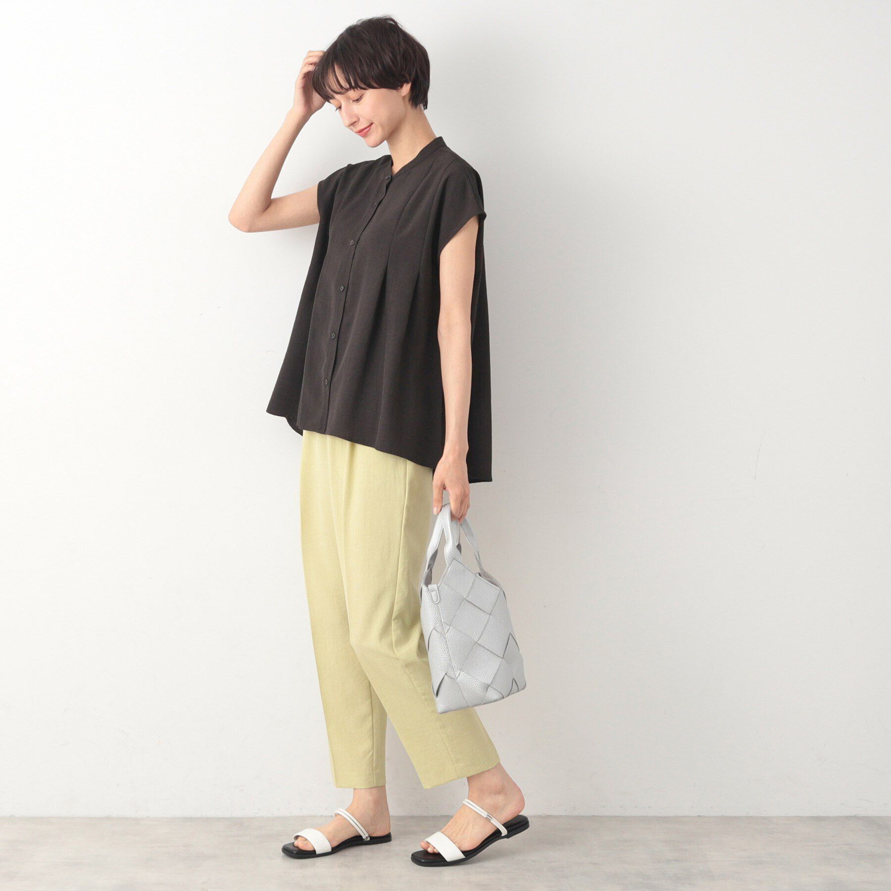 Dessin「【洗える】テントラインフレンチスリーブブラウス（XS～L）」|シャツ・ブラウス|