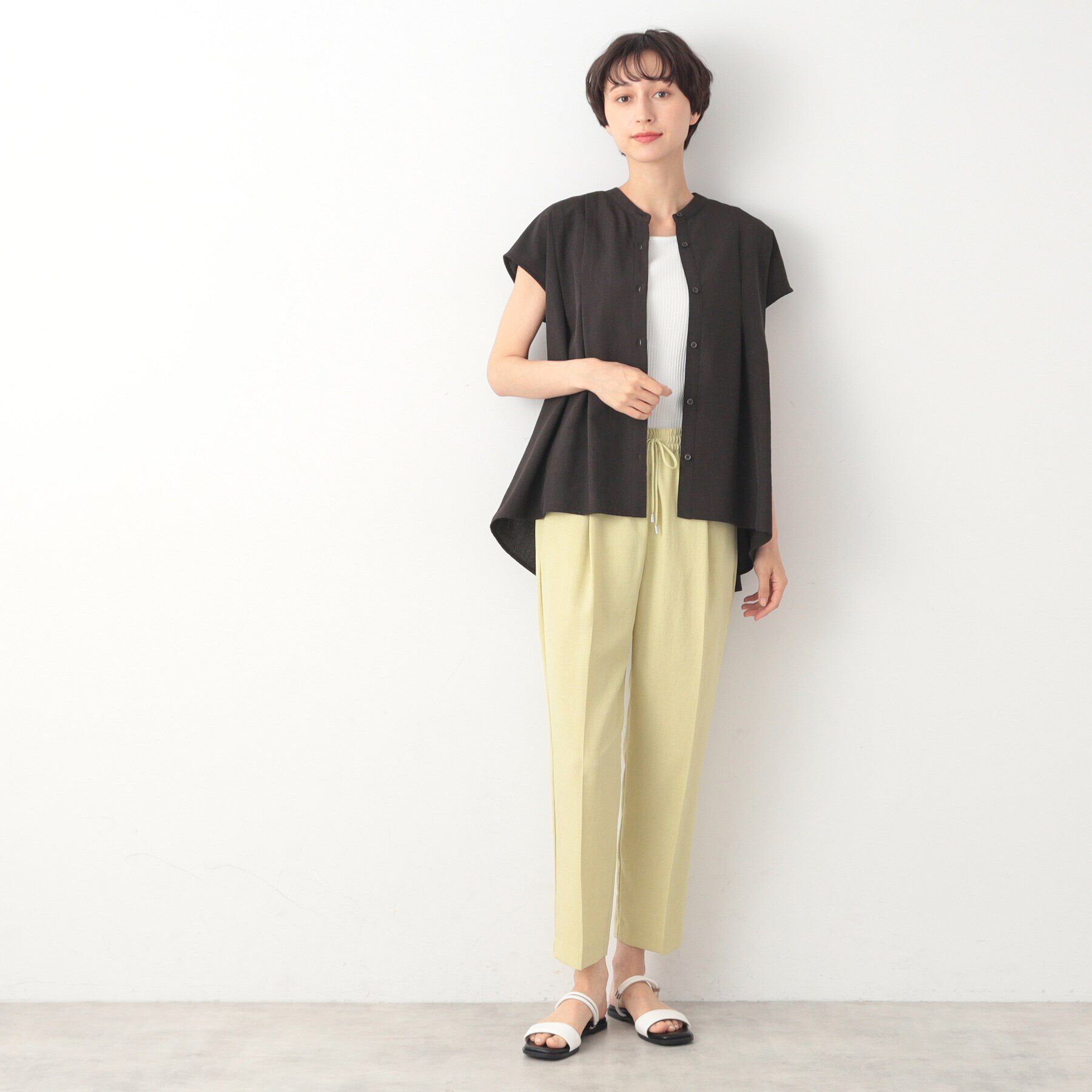 Dessin「【洗える】テントラインフレンチスリーブブラウス（XS～L）」|シャツ・ブラウス|