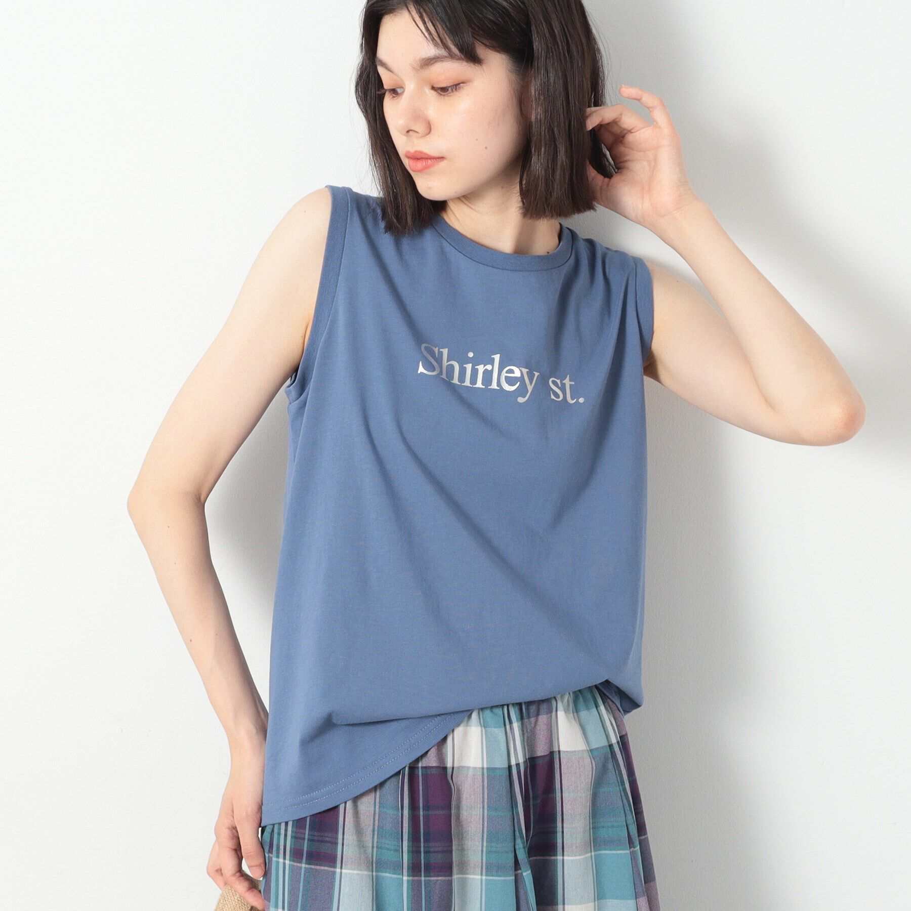 Dessin「箔ロゴプリントスリーブレスTシャツ（XS～L）」|Tシャツ・カットソー|