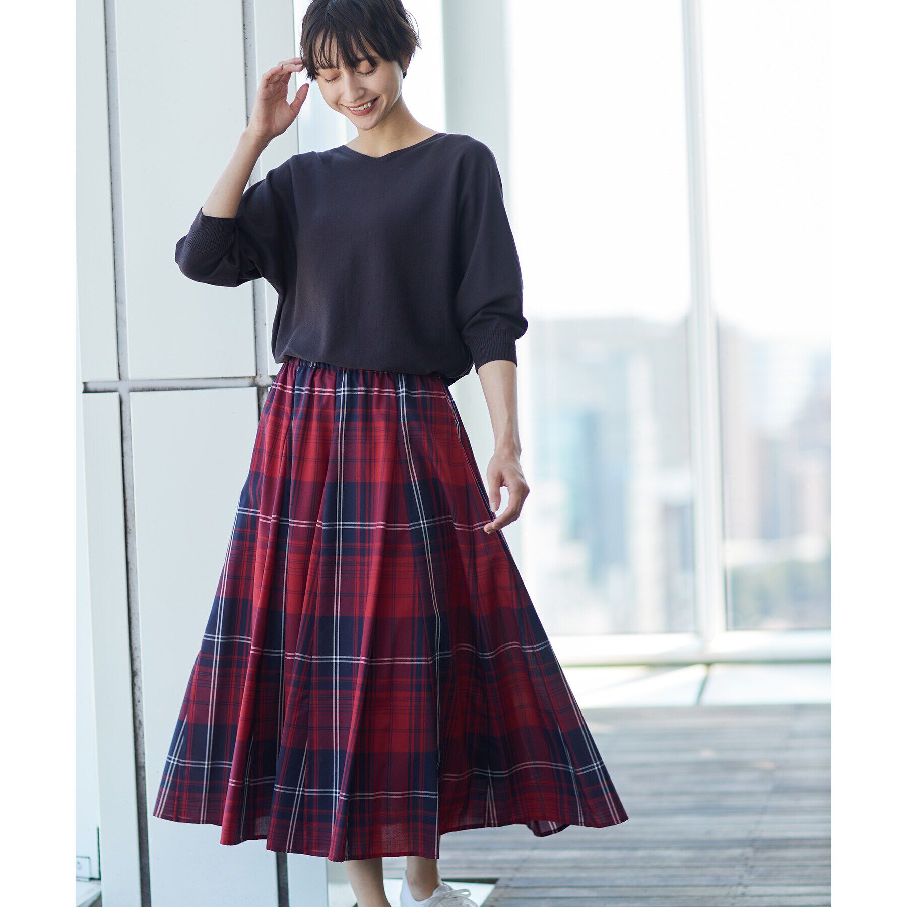 Dessin「【秋色登場・ウエストゴム】映えチェックスカート（XS～L）」|スカート|