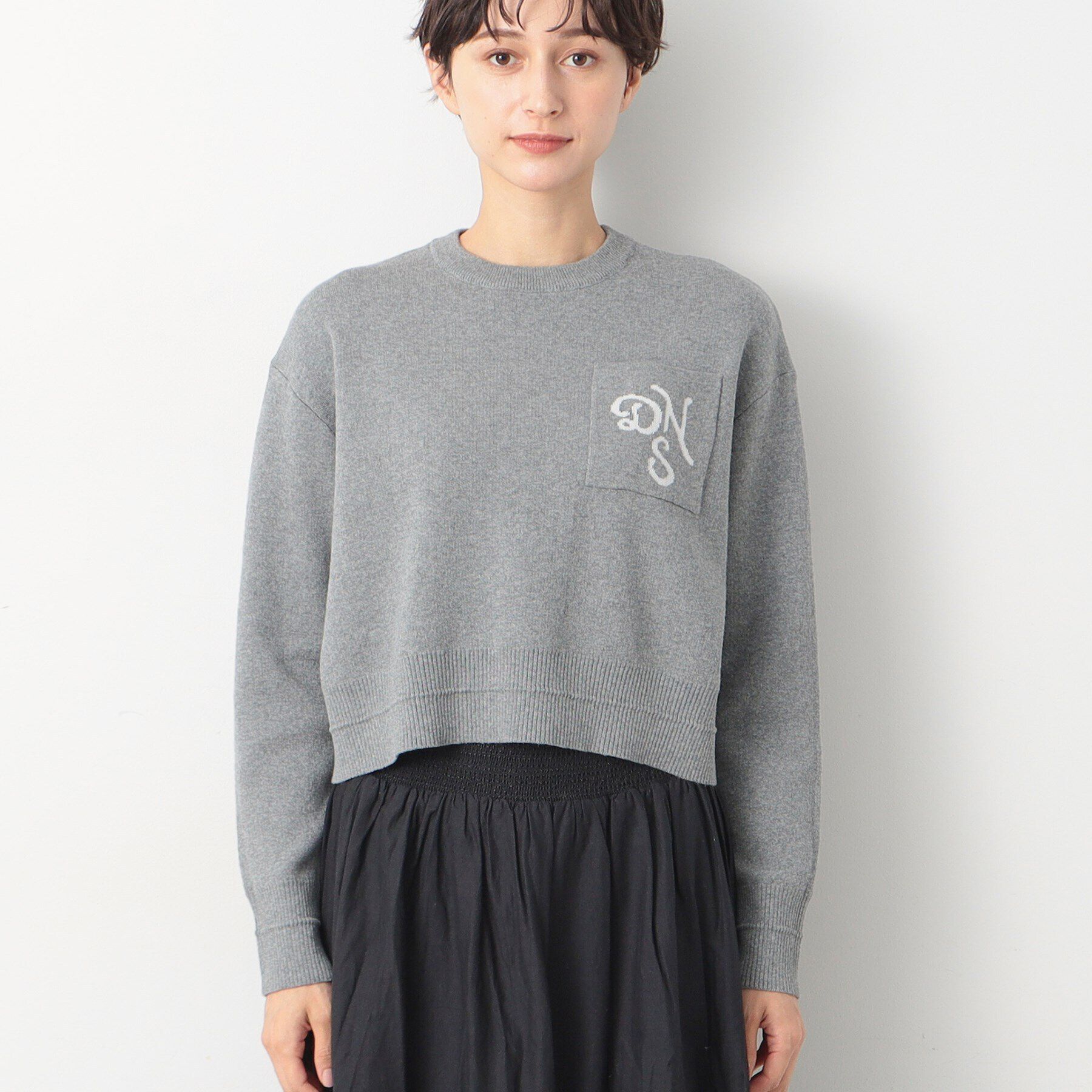 Dessin「【洗える】ロゴジャカードショート丈ニット（XS～L）」|ニット・セーター|