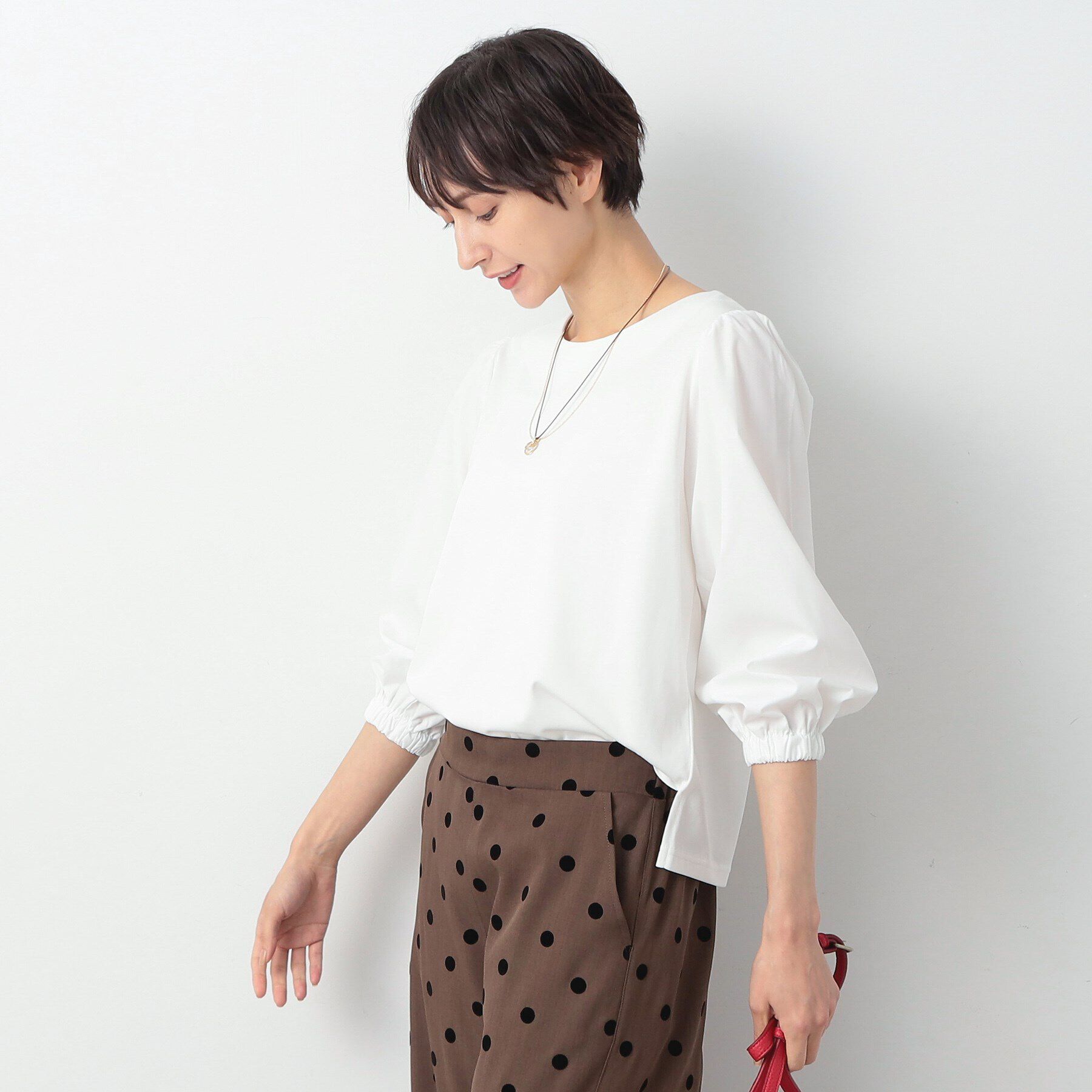 Dessin「【洗える】バルーンスリーブカットソージャージ」|Tシャツ・カットソー|