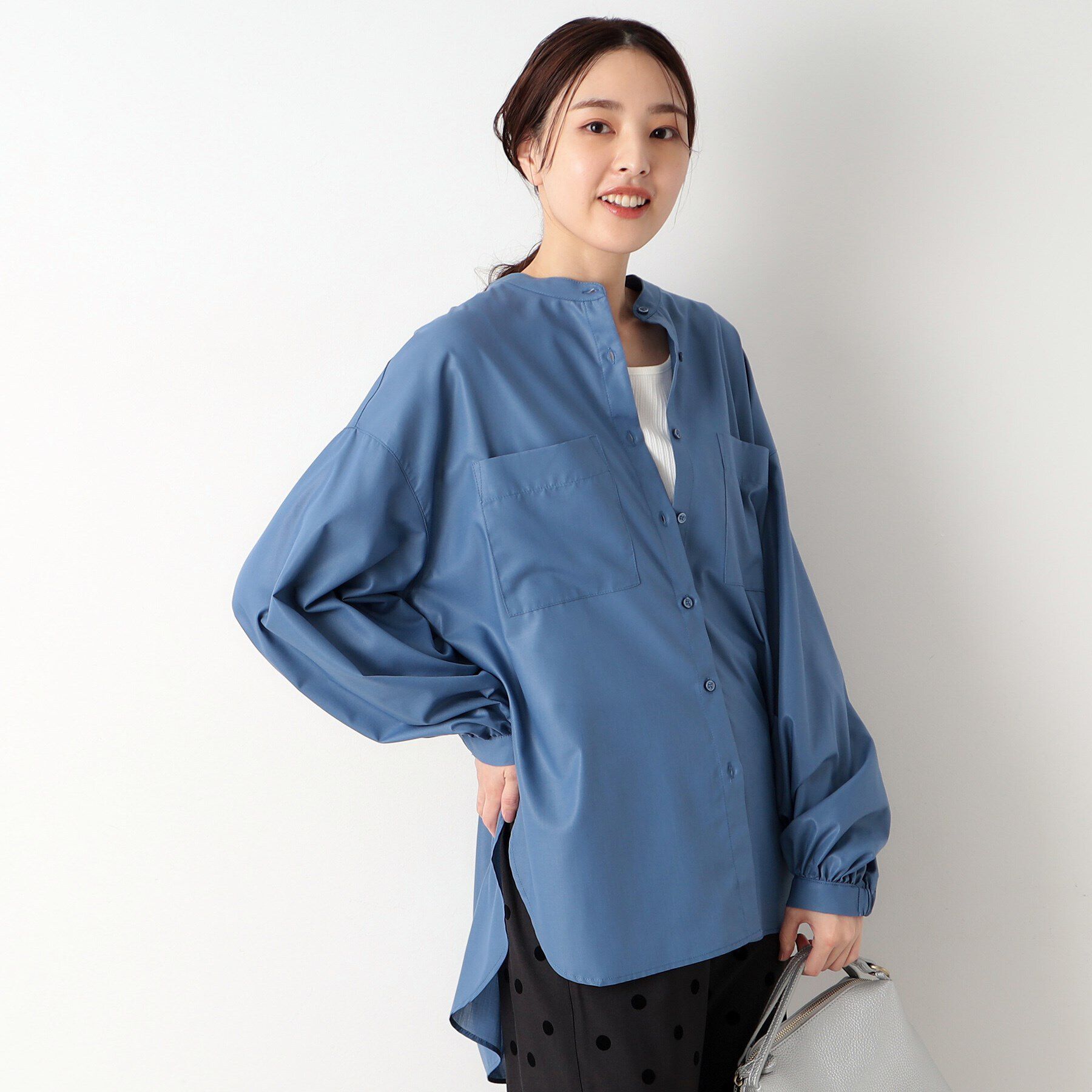 Dessin「微光沢バンドカラーシャツ」|シャツ・ブラウス|