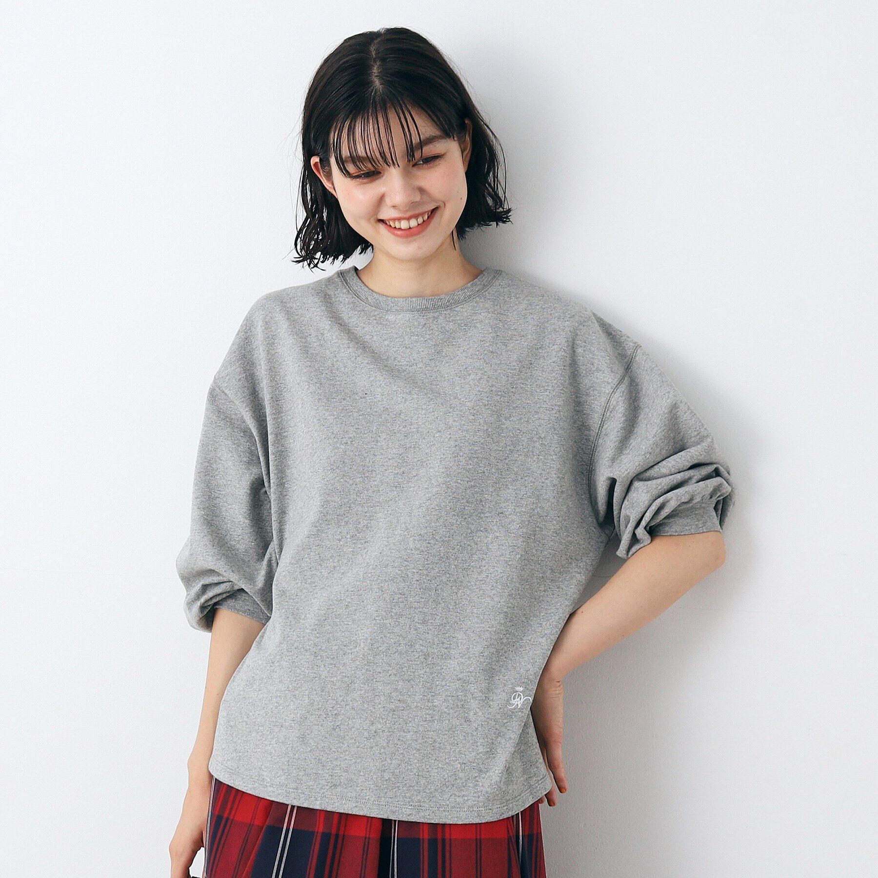 Dessin「【360度可愛い・洗える】バックヘンリーネックカットソー（XS～L）」|Tシャツ・カットソー|グレー(012)