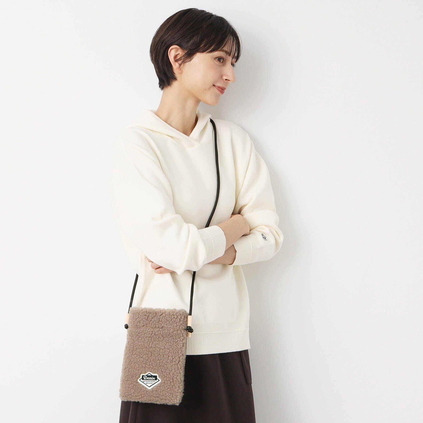 Dessin「ボアミニショルダー」|ショルダー・メッセンジャー|ベージュ(052)