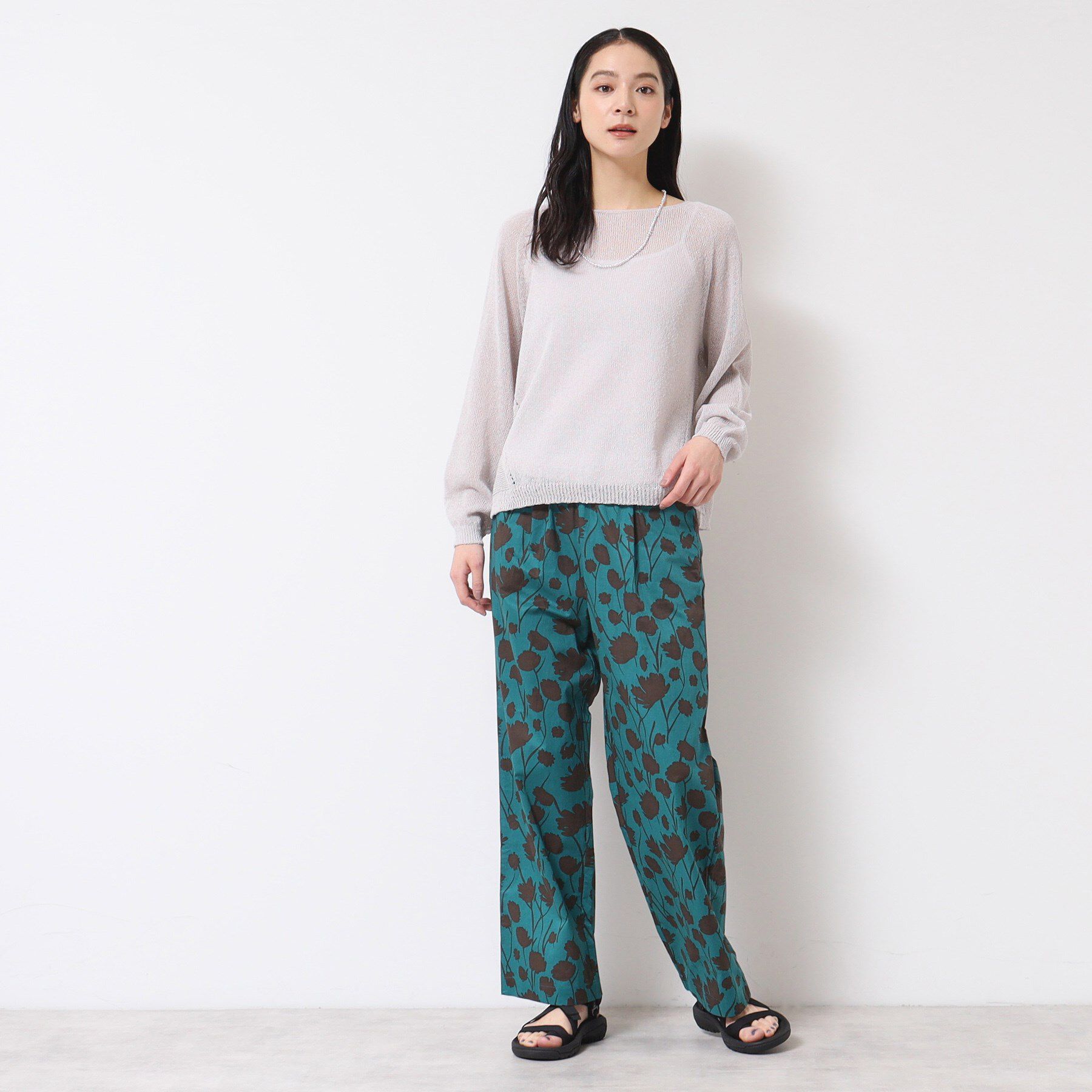 Dessin「【ウエストゴム・洗える】フラワープリントパンツ」|その他|