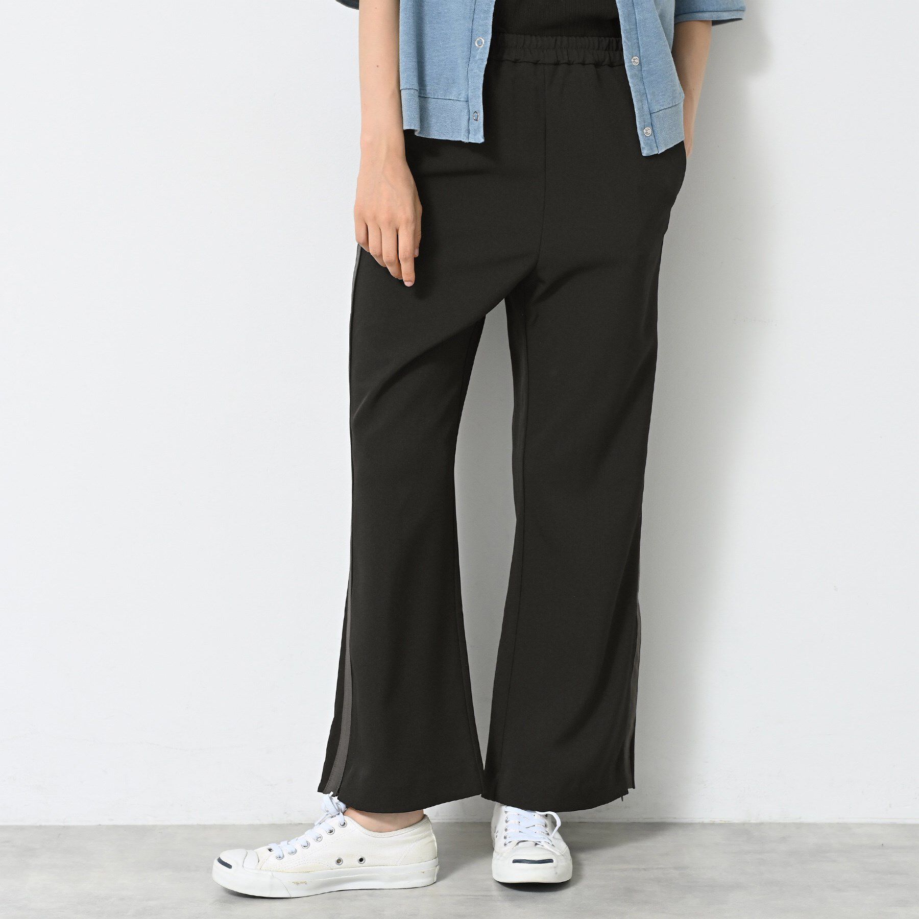 Dessin「【接触冷感・洗える】フレアラインパンツ（サイドファスナ―付き）」|その他|ブラック(519)