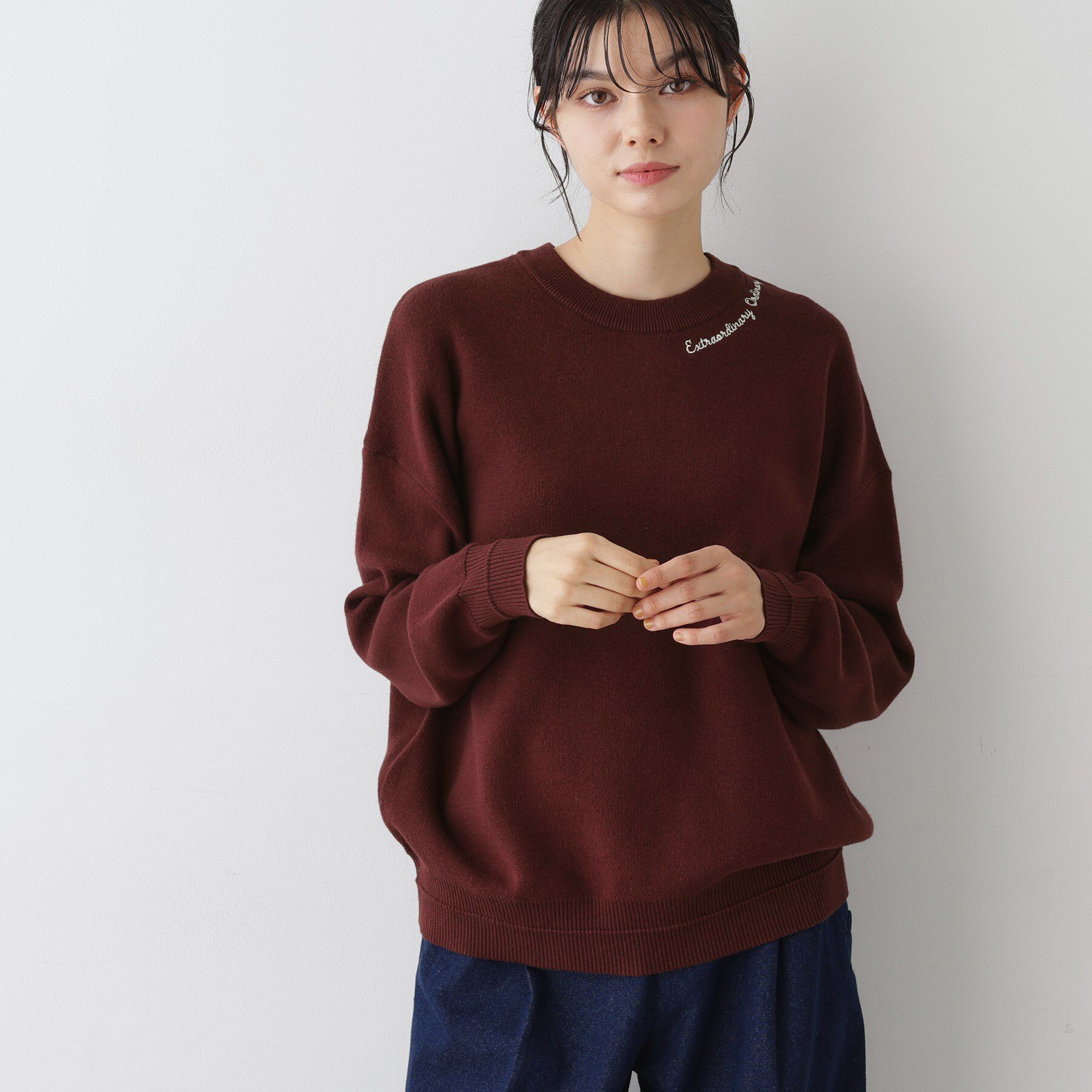 Dessin「【洗える】刺繍入りジャカードニット」|ニット・セーター|