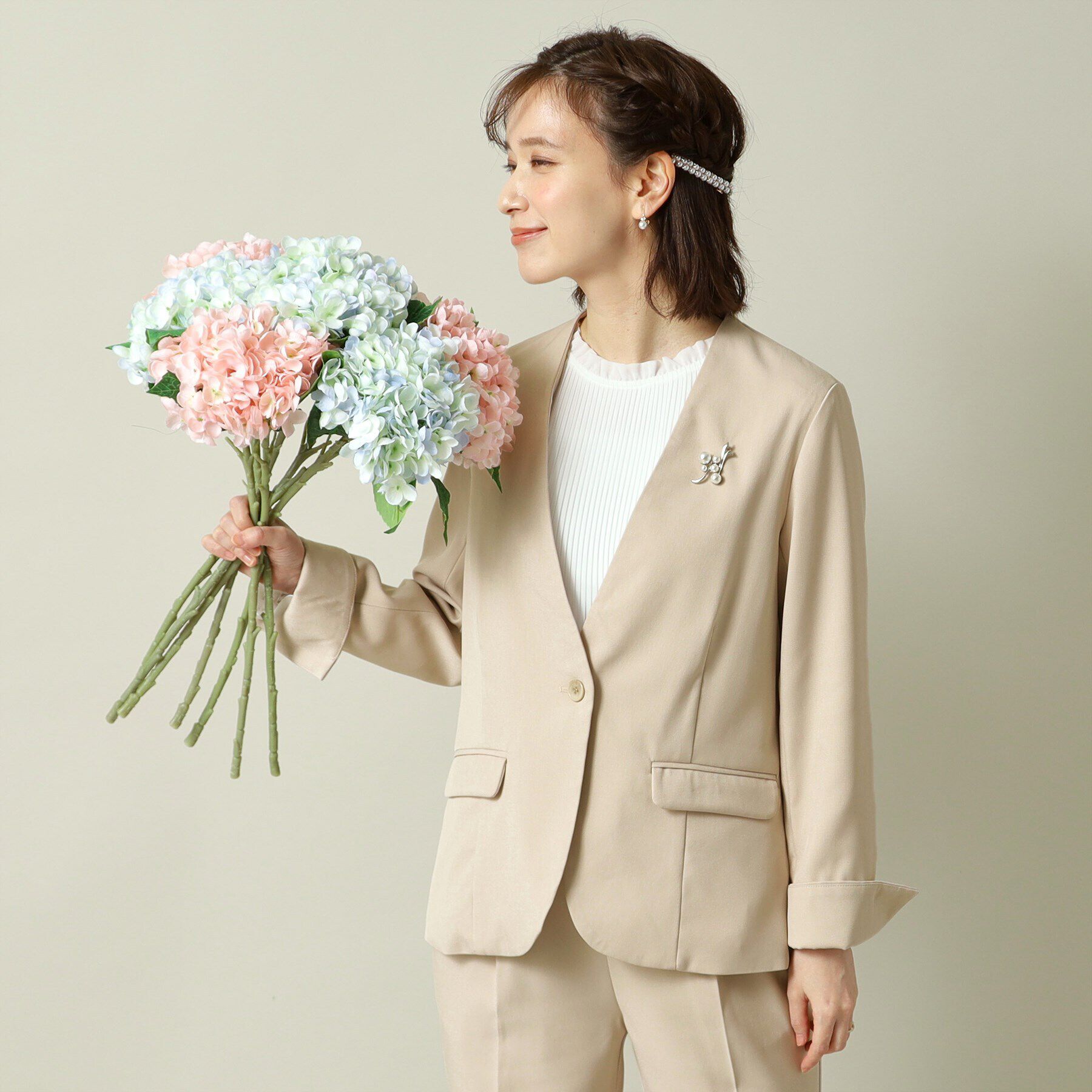 ITS&rsquo;DEMO「【通勤／手洗い可／吸水速乾】ツイルノーカラージャケット」|ノーカラージャケット|