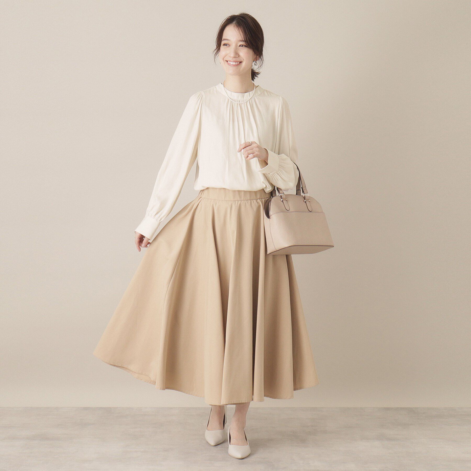 ITS&rsquo;DEMO「【通勤／手洗い可】サテンブラウス」|シャツ・ブラウス|