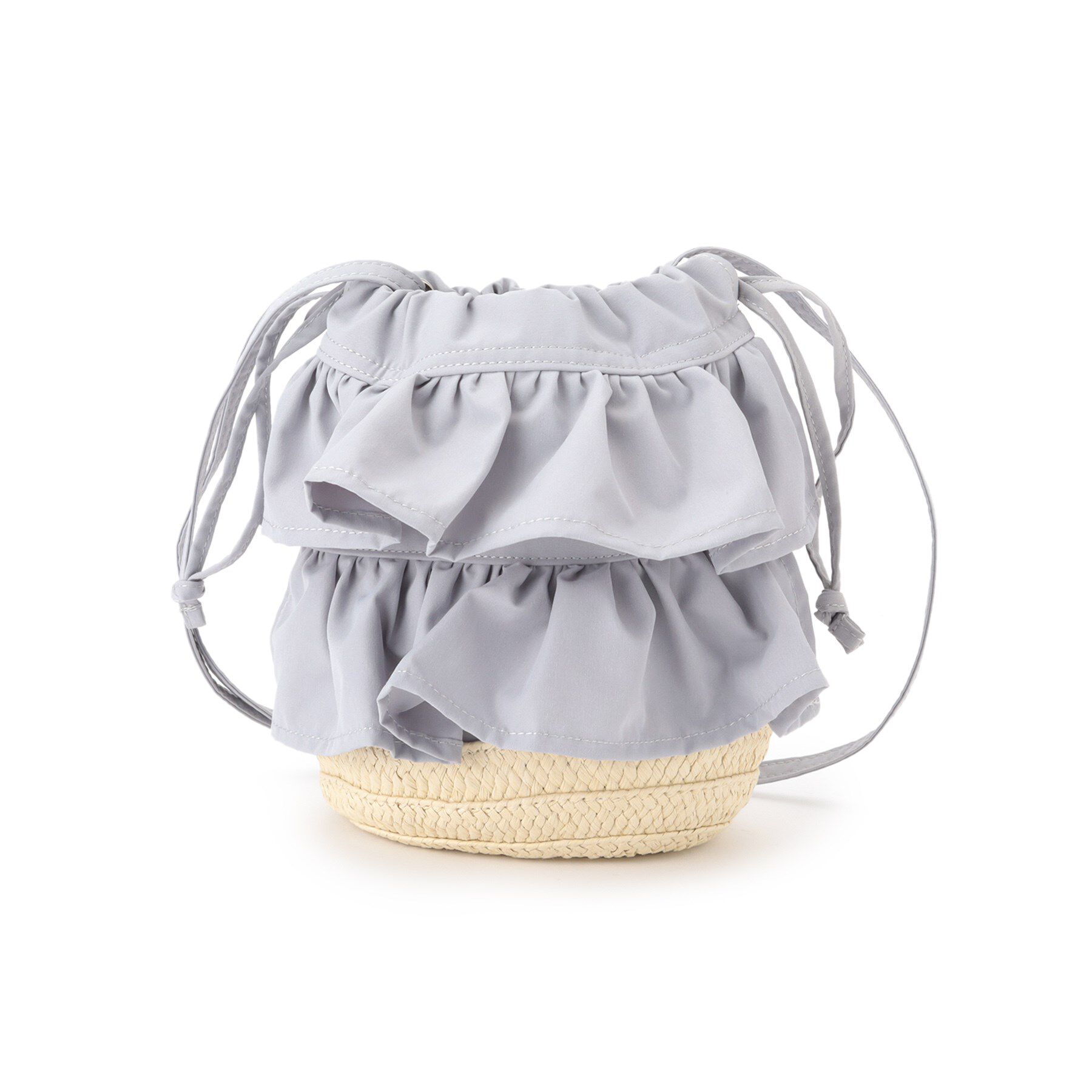 ITS&rsquo;DEMO「雑材フリルコンビ巾着ショルダー」|ショルダー・メッセンジャー|