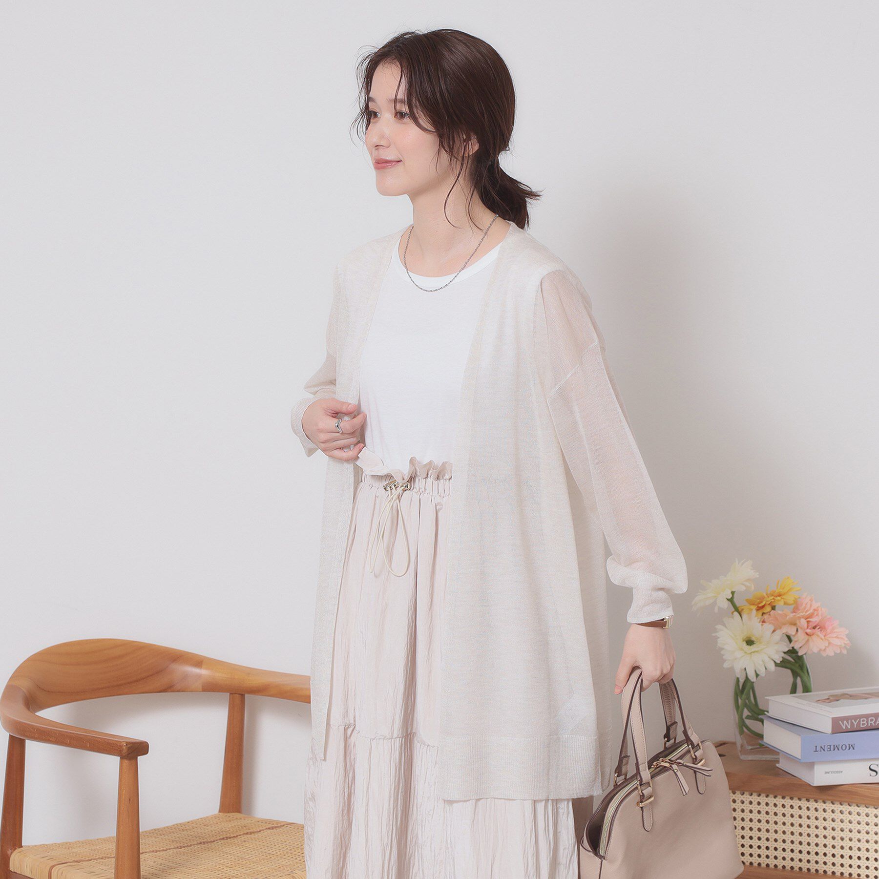 ITS&rsquo;DEMO「【定番人気／手洗い可】ラメ着流しカーデ」|カーディガン|