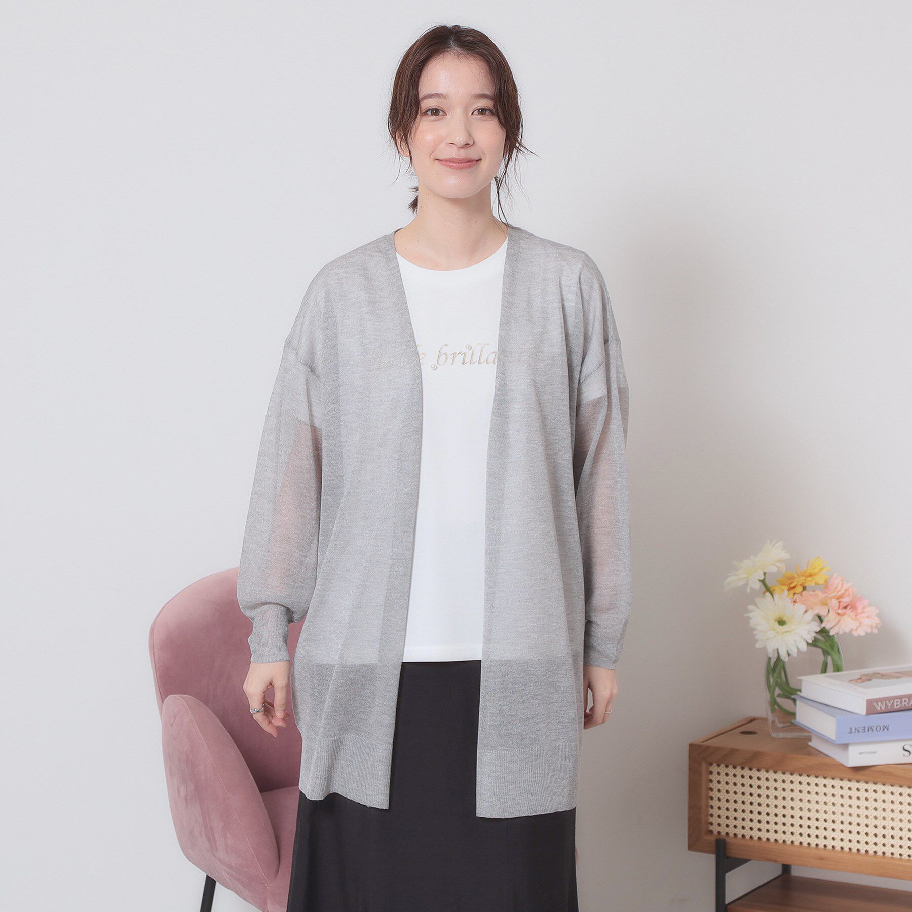 ITS&rsquo;DEMO「【定番人気／手洗い可】ラメ着流しカーデ」|カーディガン|