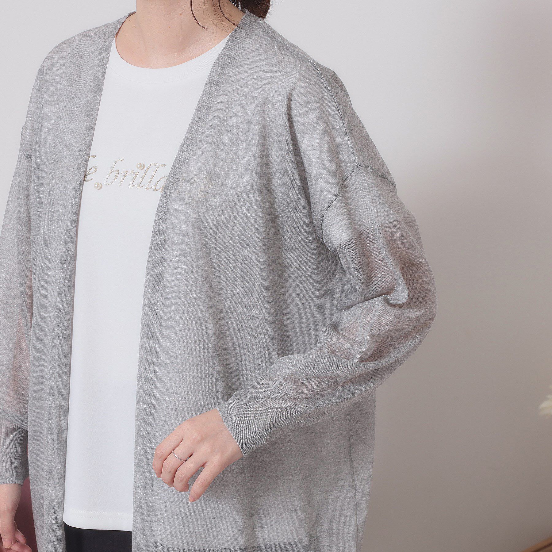 ITS&rsquo;DEMO「【定番人気／手洗い可】ラメ着流しカーデ」|カーディガン|