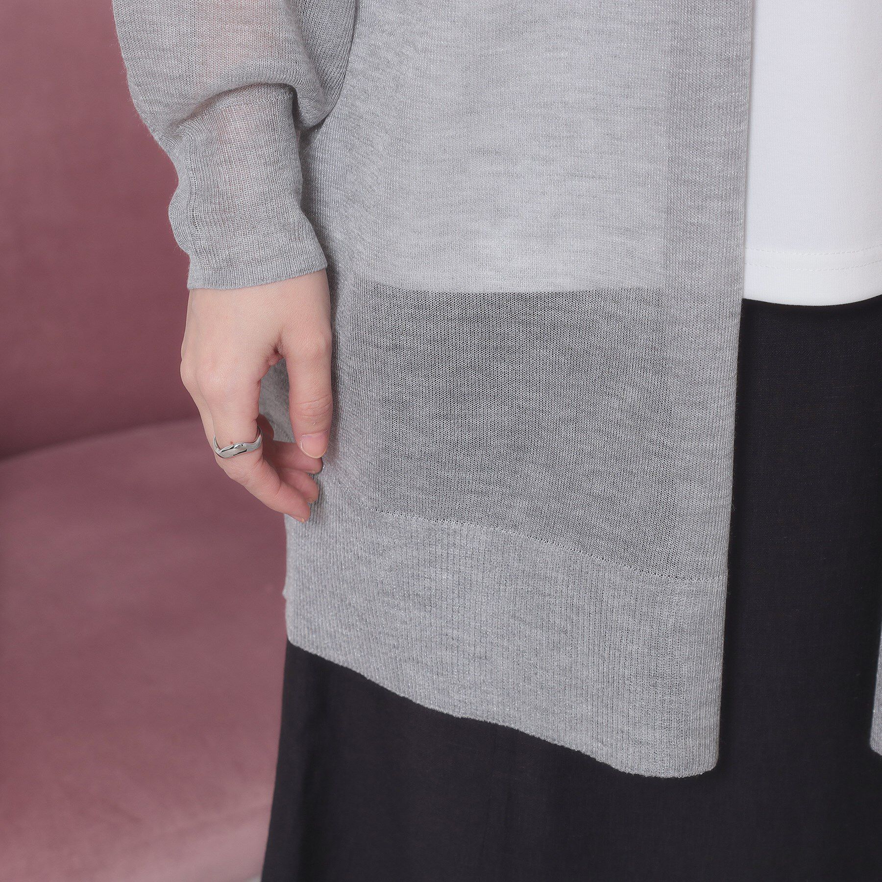 ITS&rsquo;DEMO「【定番人気／手洗い可】ラメ着流しカーデ」|カーディガン|