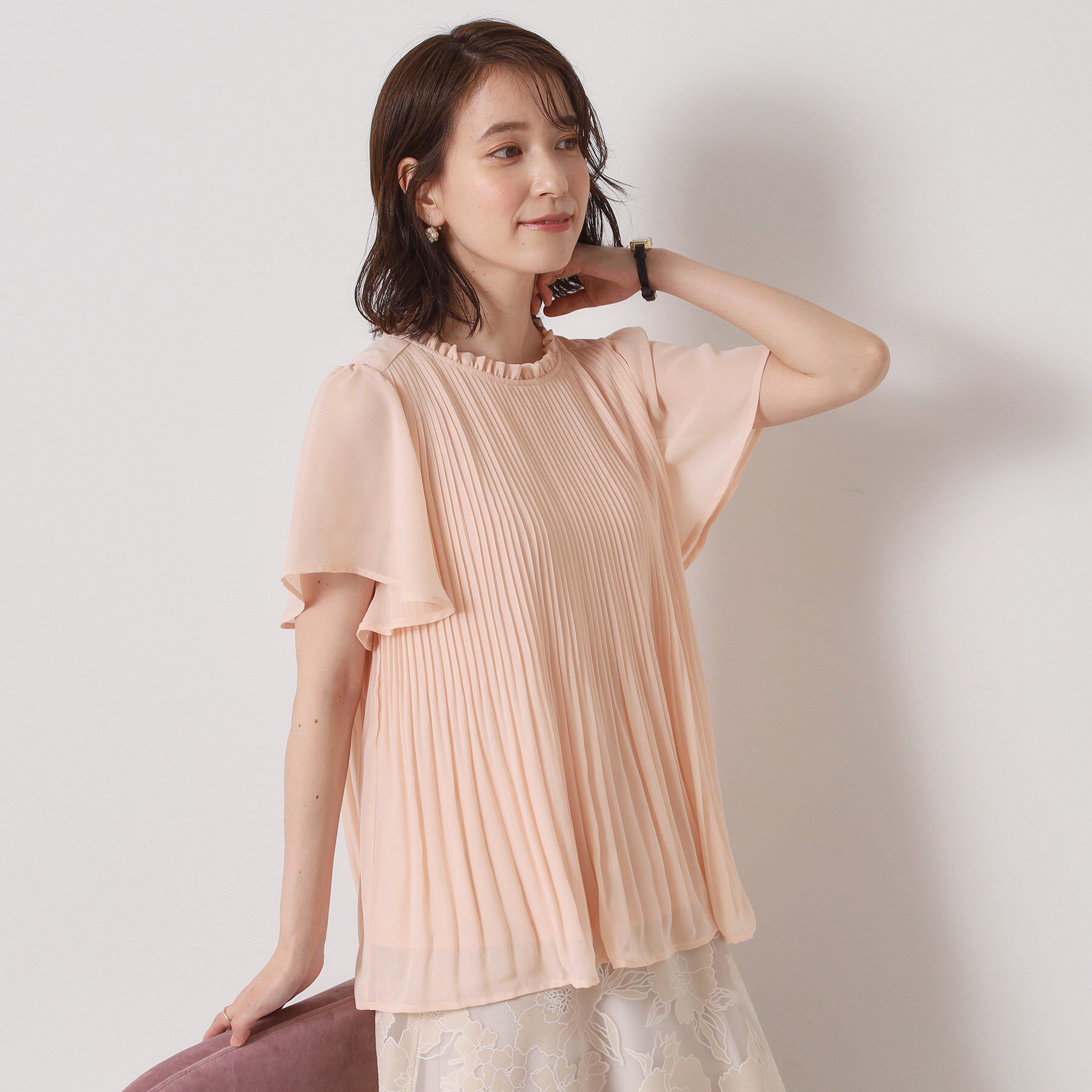 ITS&rsquo;DEMO「【手洗い可】プリーツブラウス」|シャツ・ブラウス|オレンジ(065)