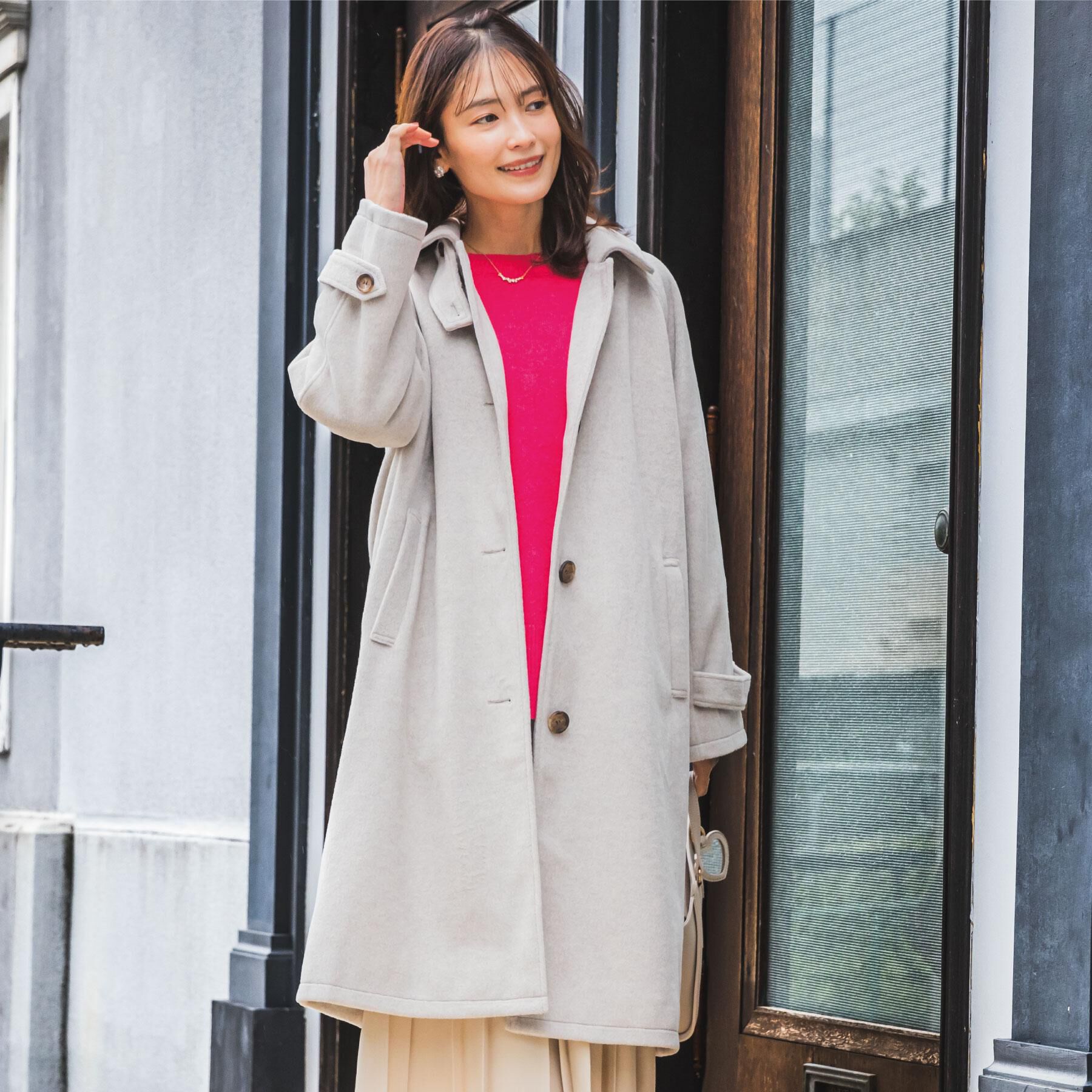 ITS&rsquo;DEMO「モッサ風ロングコート」|ステンカラーコート|