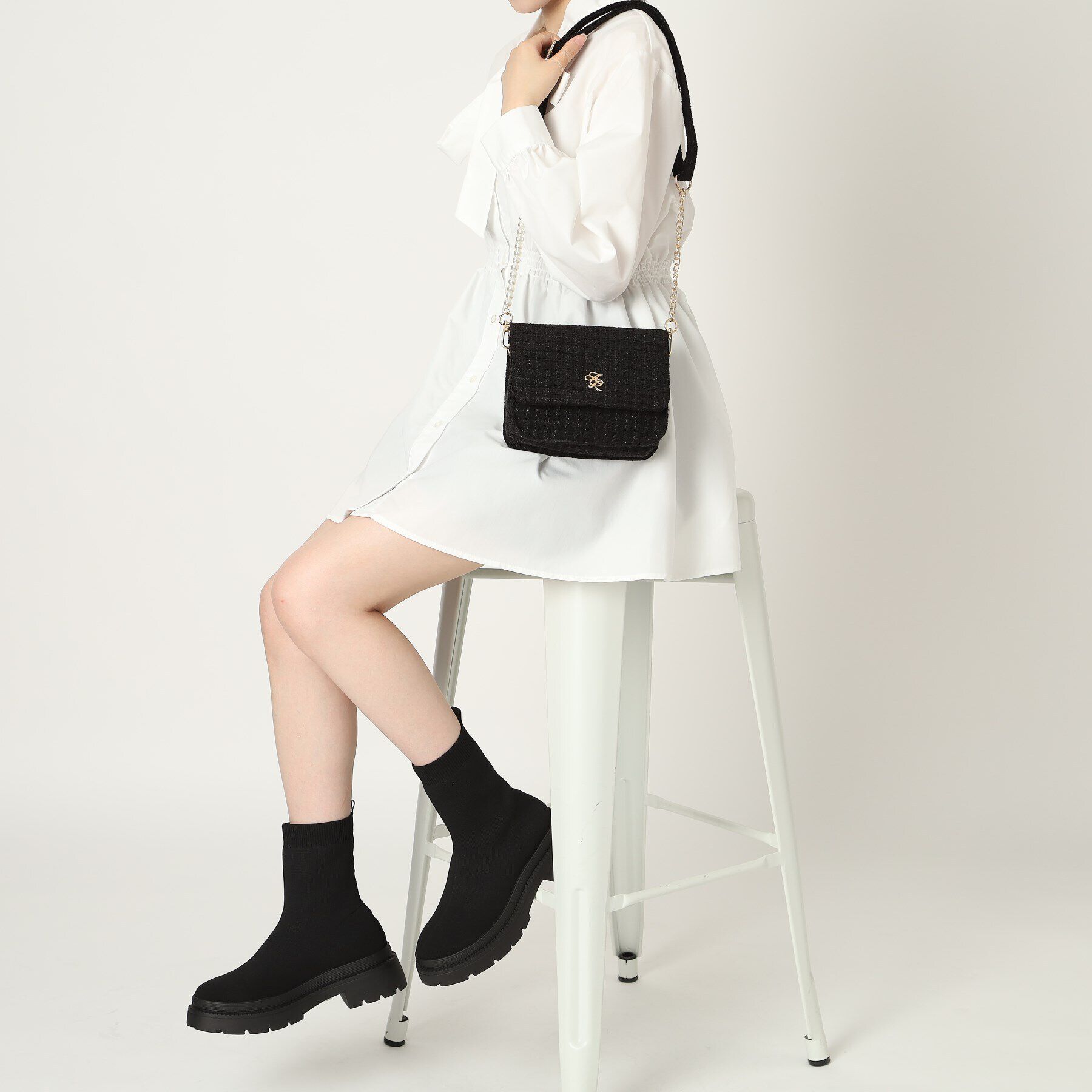 Ober Tashe「フェイクパール&times;チェーンベルト ミニショルダー」|ショルダー・メッセンジャー|