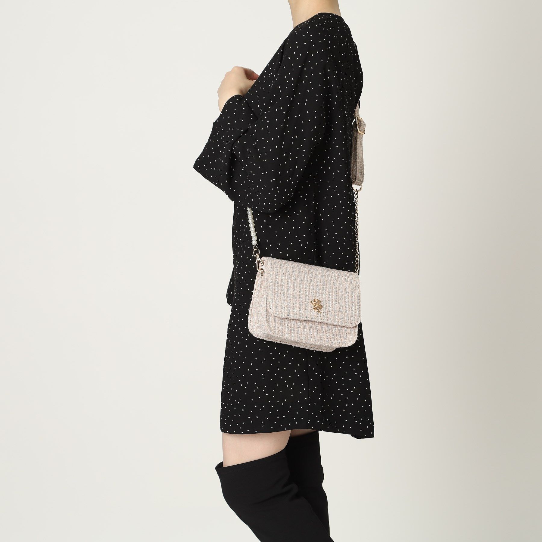 Ober Tashe「フェイクパール&times;チェーンベルト ミニショルダー」|ショルダー・メッセンジャー|