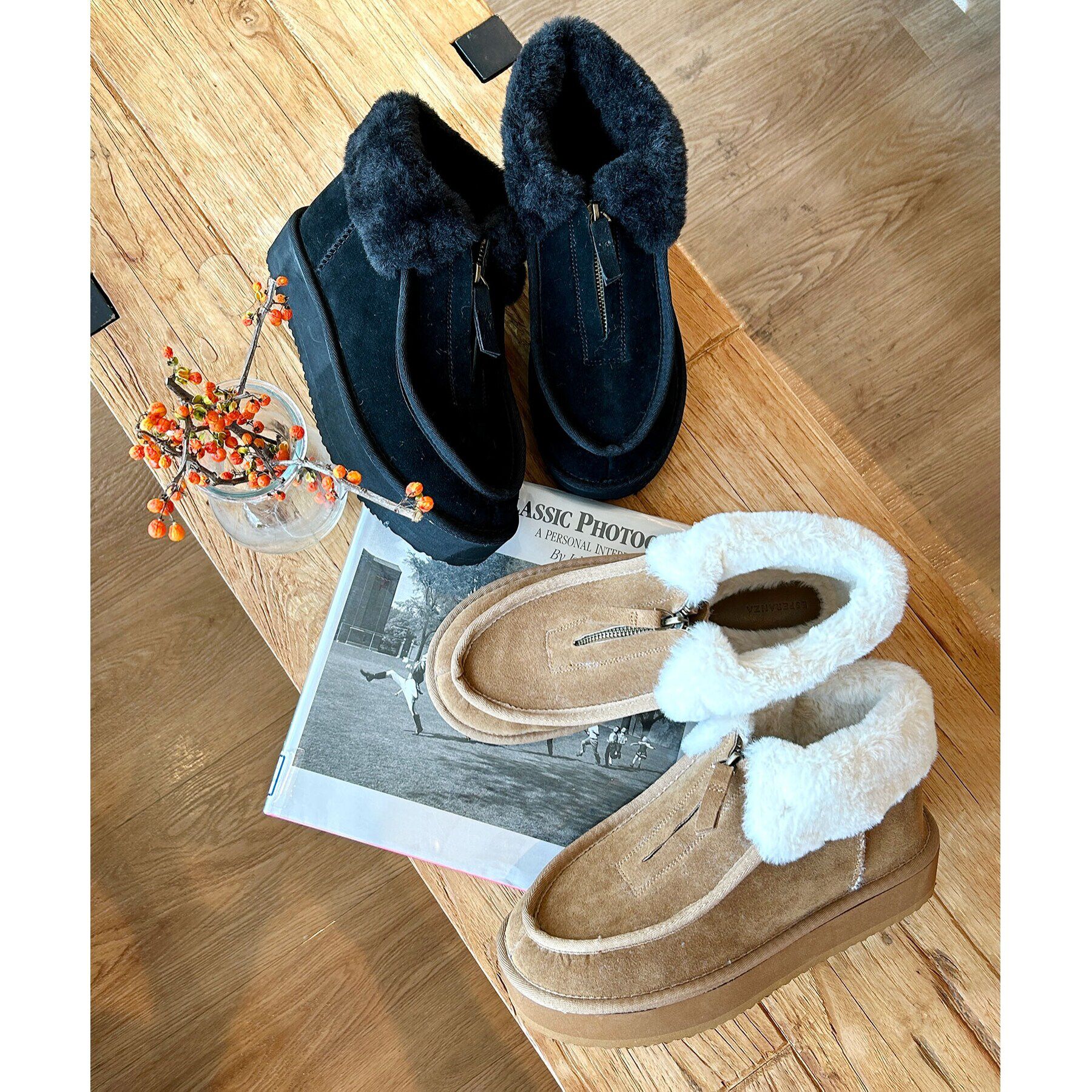 ESPERANZA「フロントジップボアショートブーツ」|ショートブーツ|