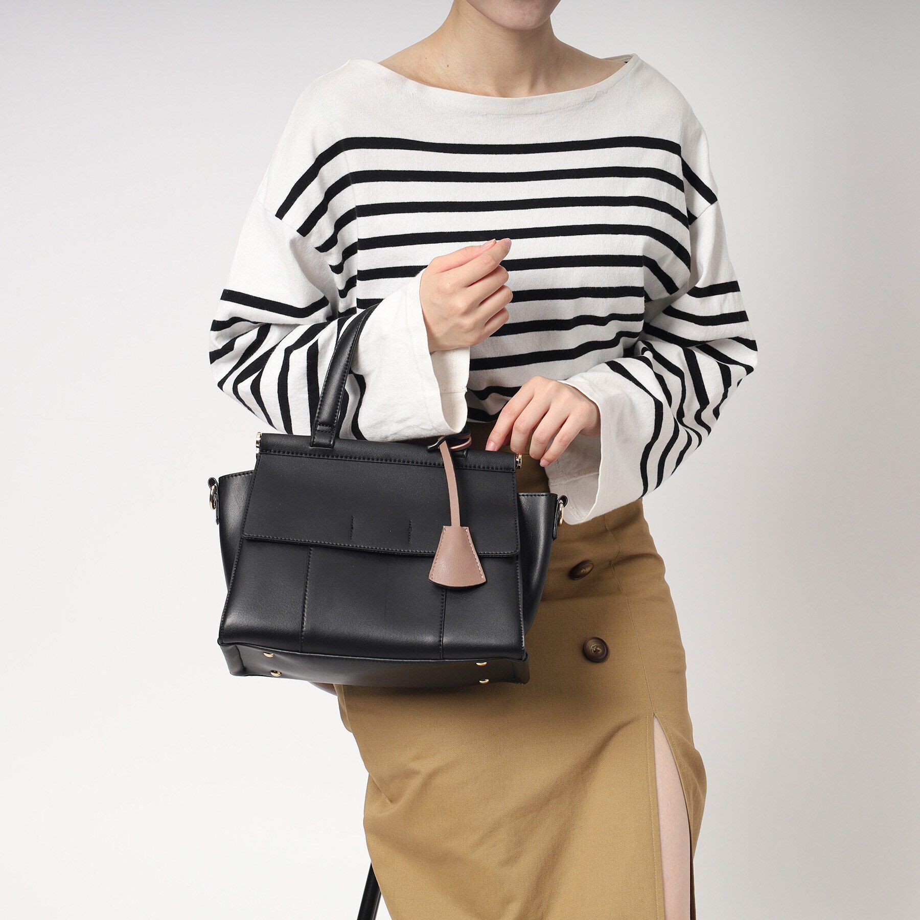 ESPERANZA「＼ガバッと開く／ダブルフラップ2WAYハンドバッグ」|ハンドバッグ|