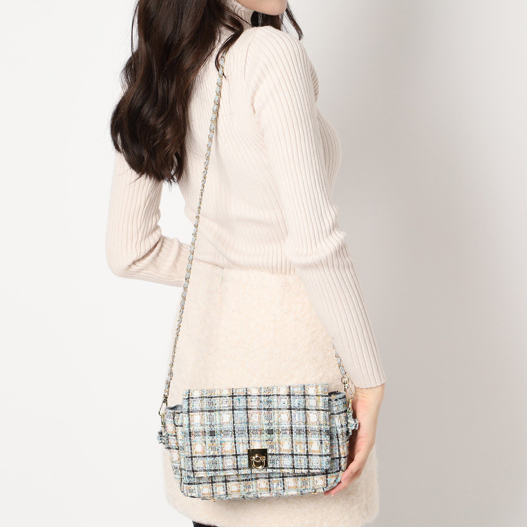 ESPERANZA「ツイードハンドルフラップショルダー」|ショルダー・メッセンジャー|