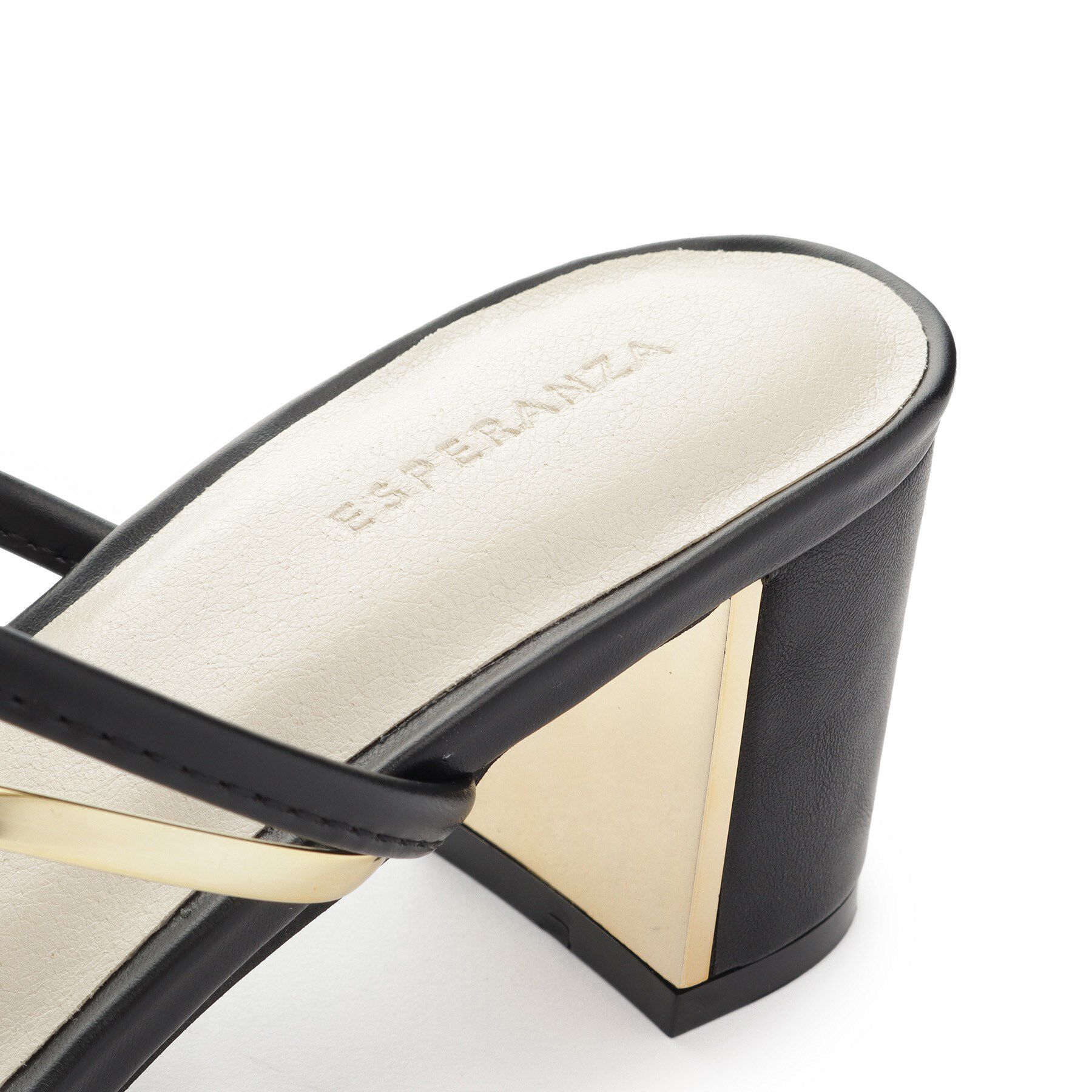 ESPERANZA「ゴールドラインプレートヒールミュール」|サンダル|