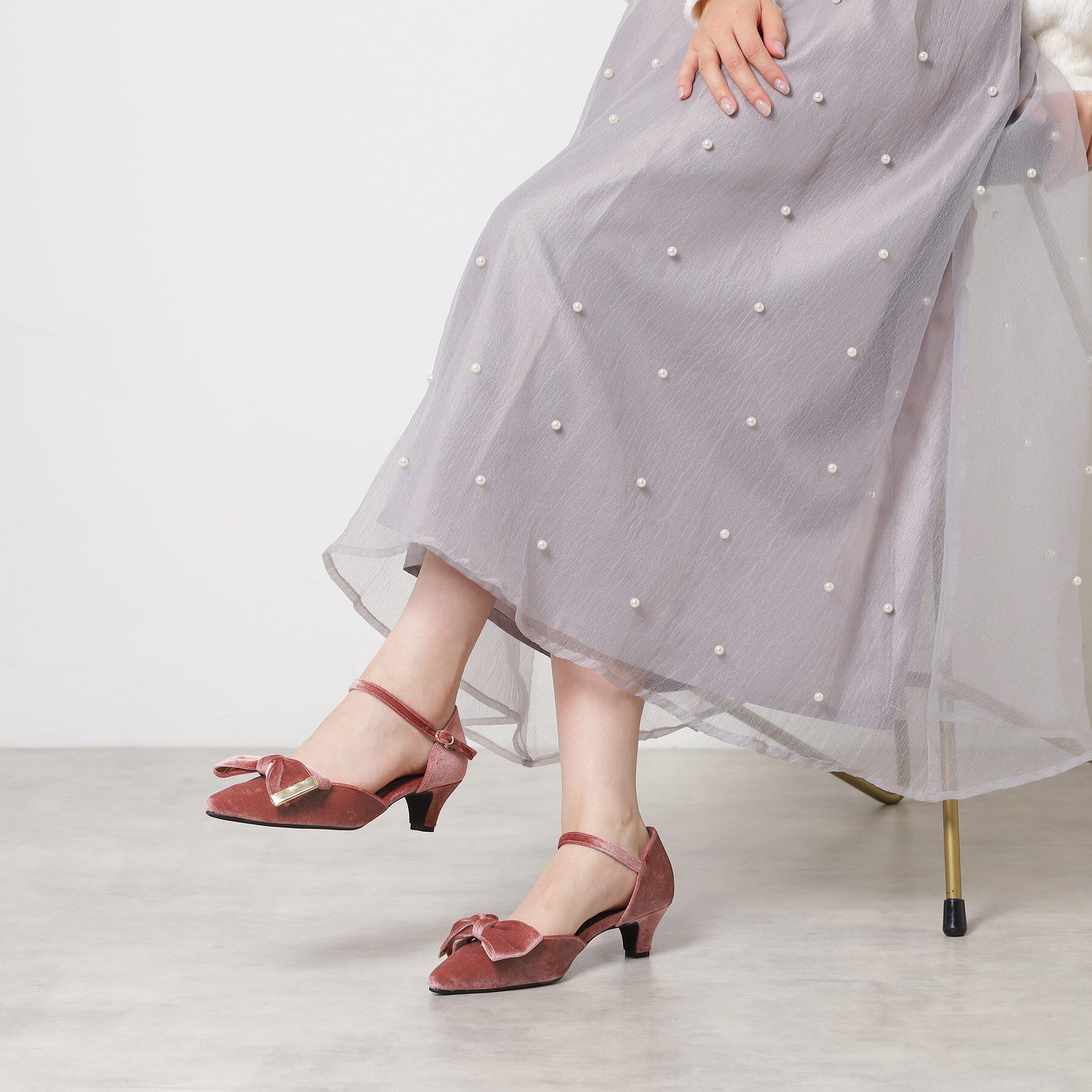 ESPERANZA「【EC限定】ベルベットリボン2WAYセパレートパンプス」|パンプス|