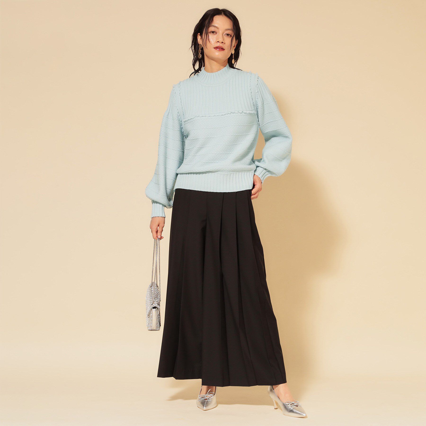 SunaUna「【COLLECTION LINE】編変化シフォンニット」|ニット・セーター|