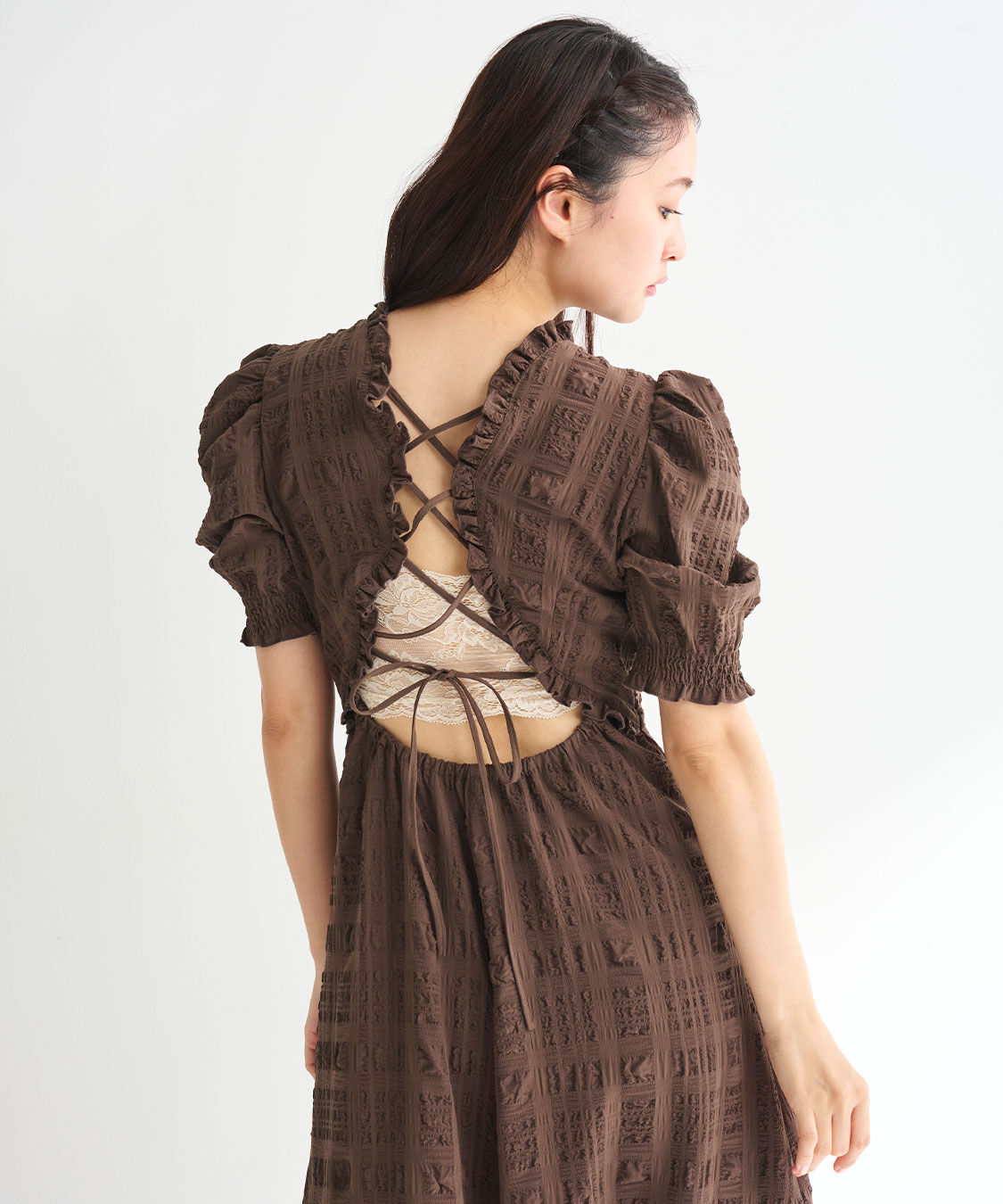 COCO DEAL「バックシャンチェックワンピース」|ワンピース|