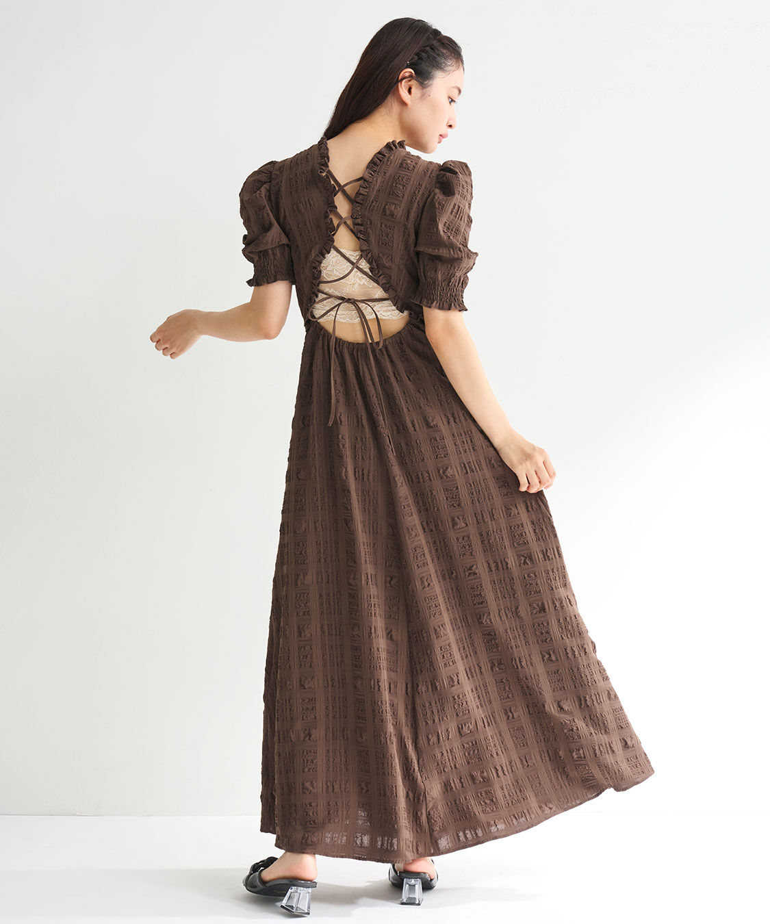 COCO DEAL「バックシャンチェックワンピース」|ワンピース|