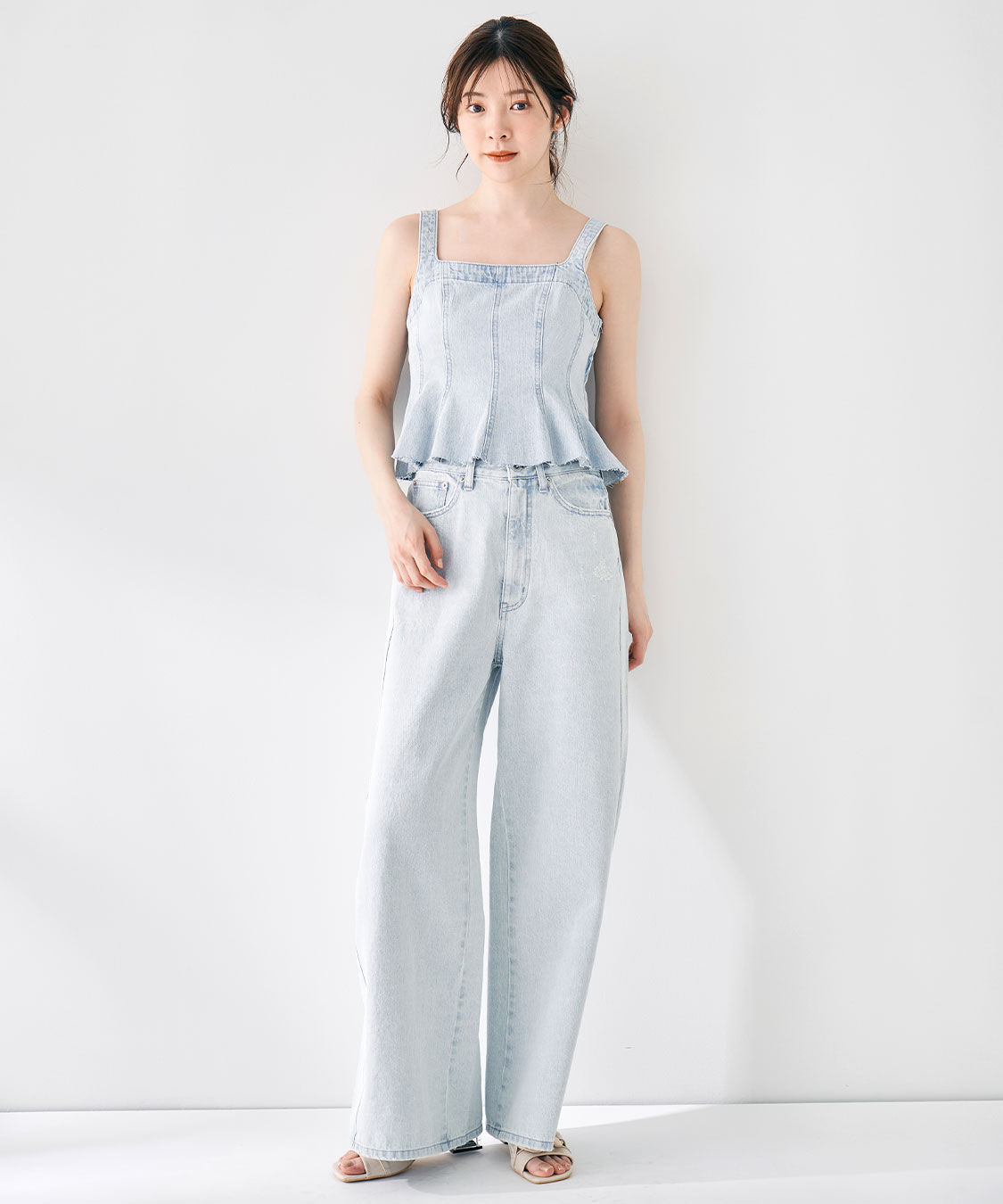 COCO DEAL「ツイストシームバギーデニムパンツ」|デニム|