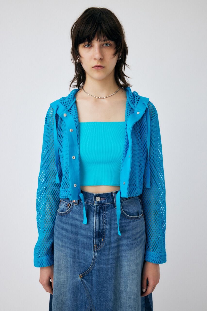 MOUSSY「MESH HOODIE カーディガン」|カーディガン|