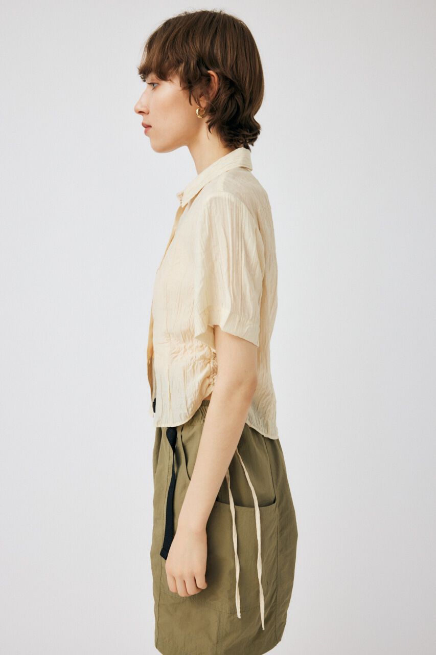 MOUSSY「SIDE GATHER H／S シャツ」|シャツ・ブラウス|