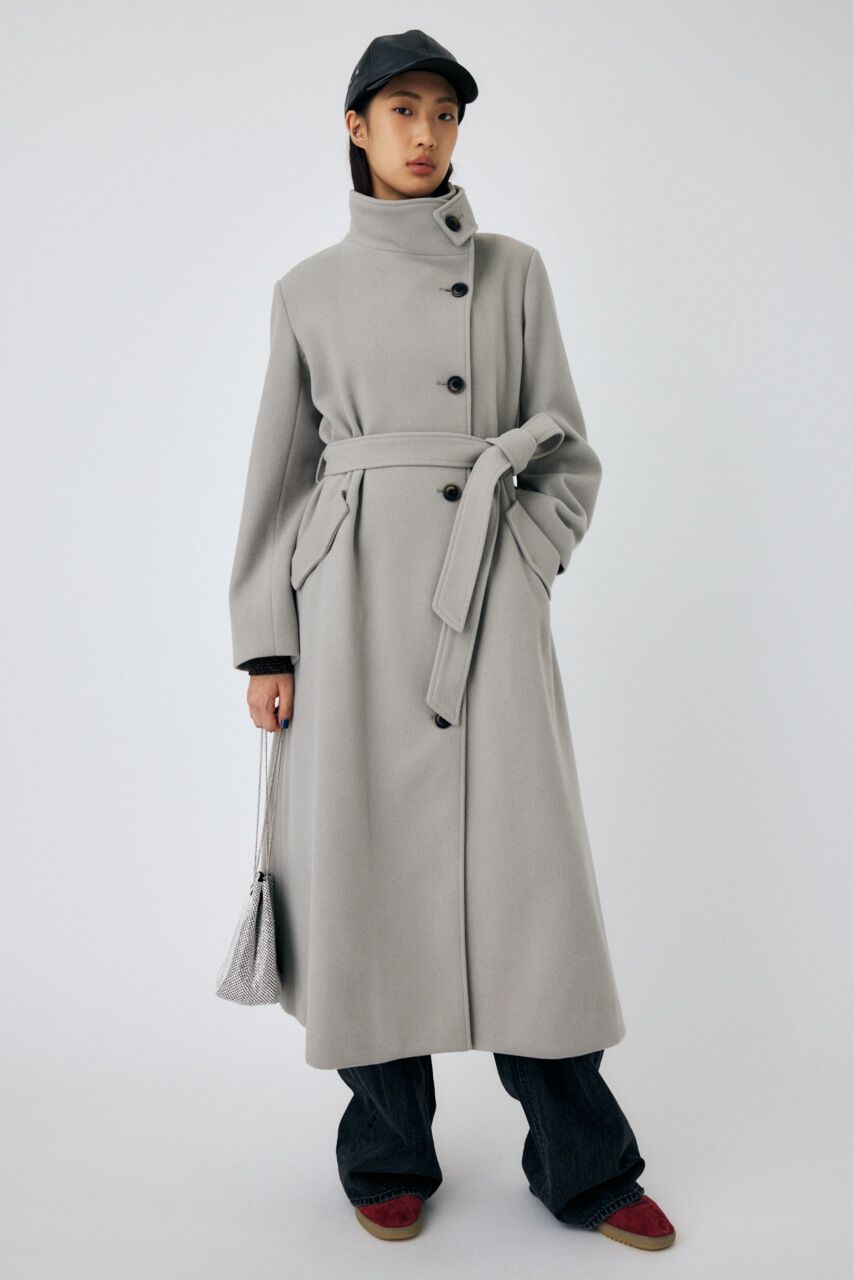 MOUSSY「STAND COLLAR ロングコート」|その他|L/GRY1