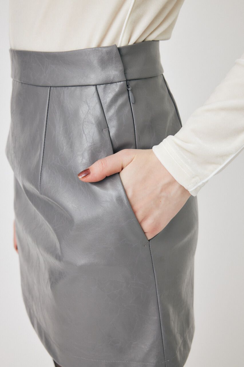 MOUSSY「F/LEATHER ミニスカート」|スカート|