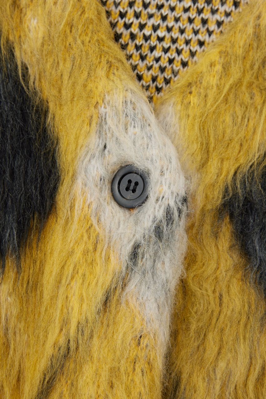 MOUSSY「SHAGGY KNIT ARGYLE カーディガン」|カーディガン|