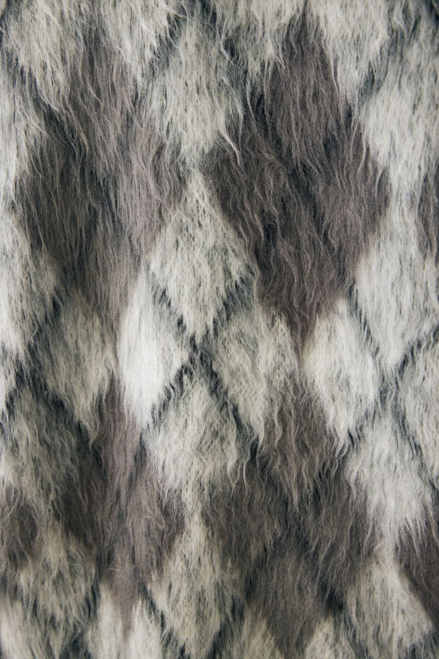 MOUSSY「SHAGGY KNIT ARGYLE カーディガン」|カーディガン|
