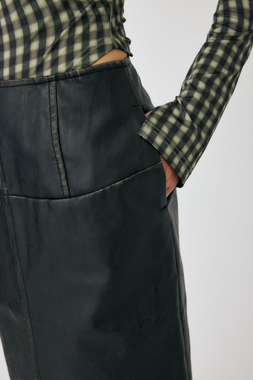 MOUSSY「AGED F／LEATHER スカート」|スカート|