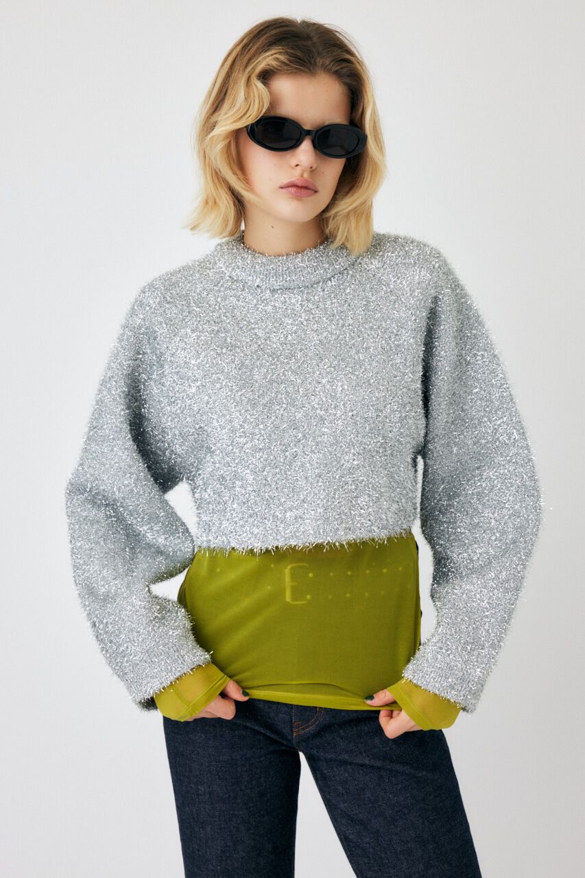 MOUSSY「GLITTER CROPPED セーター」|ニット・セーター|