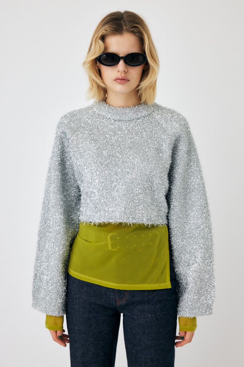 MOUSSY「GLITTER CROPPED セーター」|ニット・セーター|